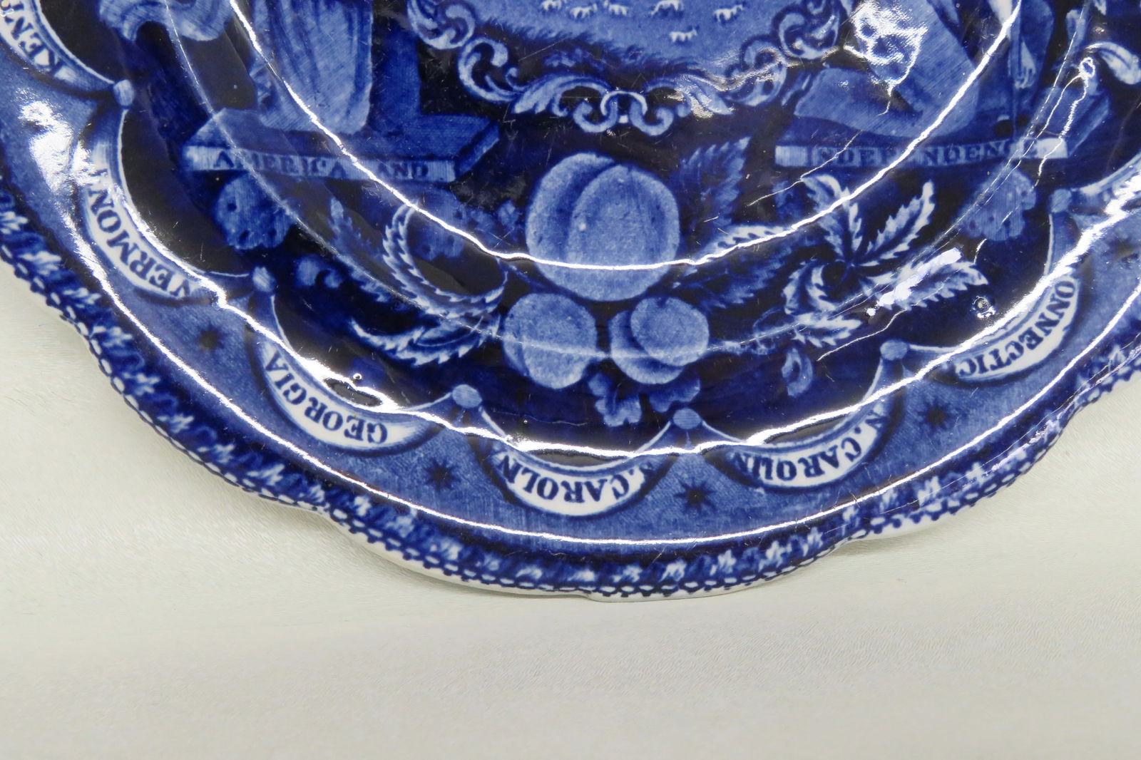 Historical Blue Staffordshire States Pattern Plate - 5