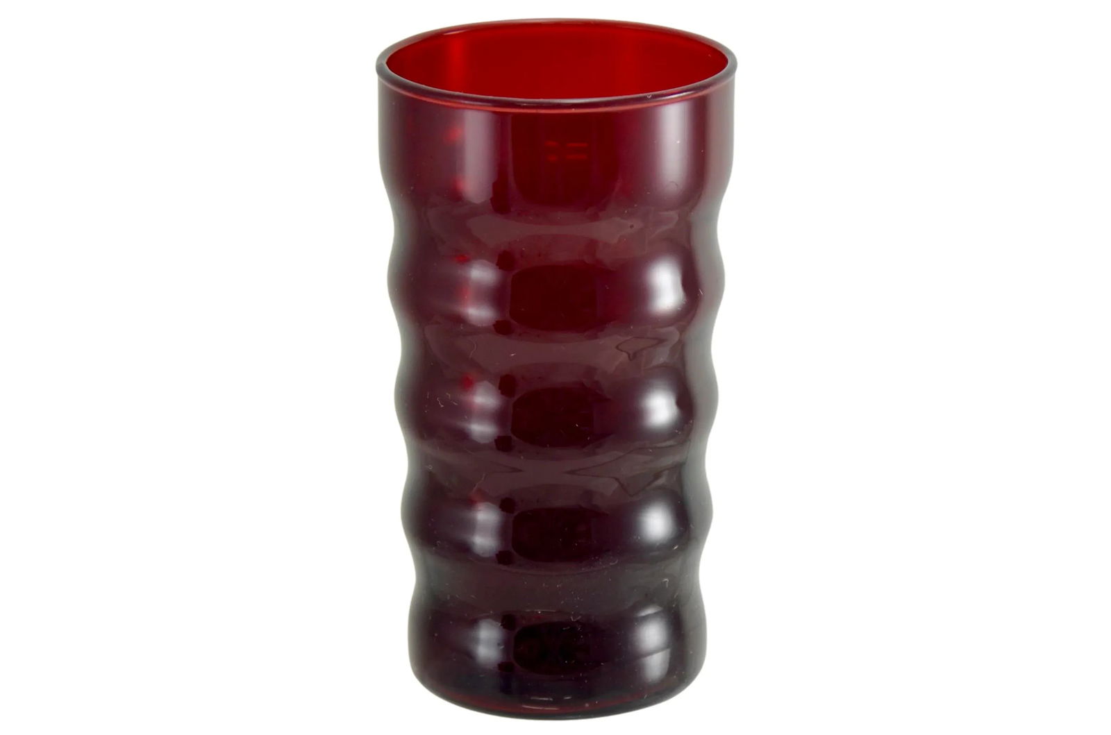 Ruby Red Ribbed Tumblers "“ Set of 5 - 2