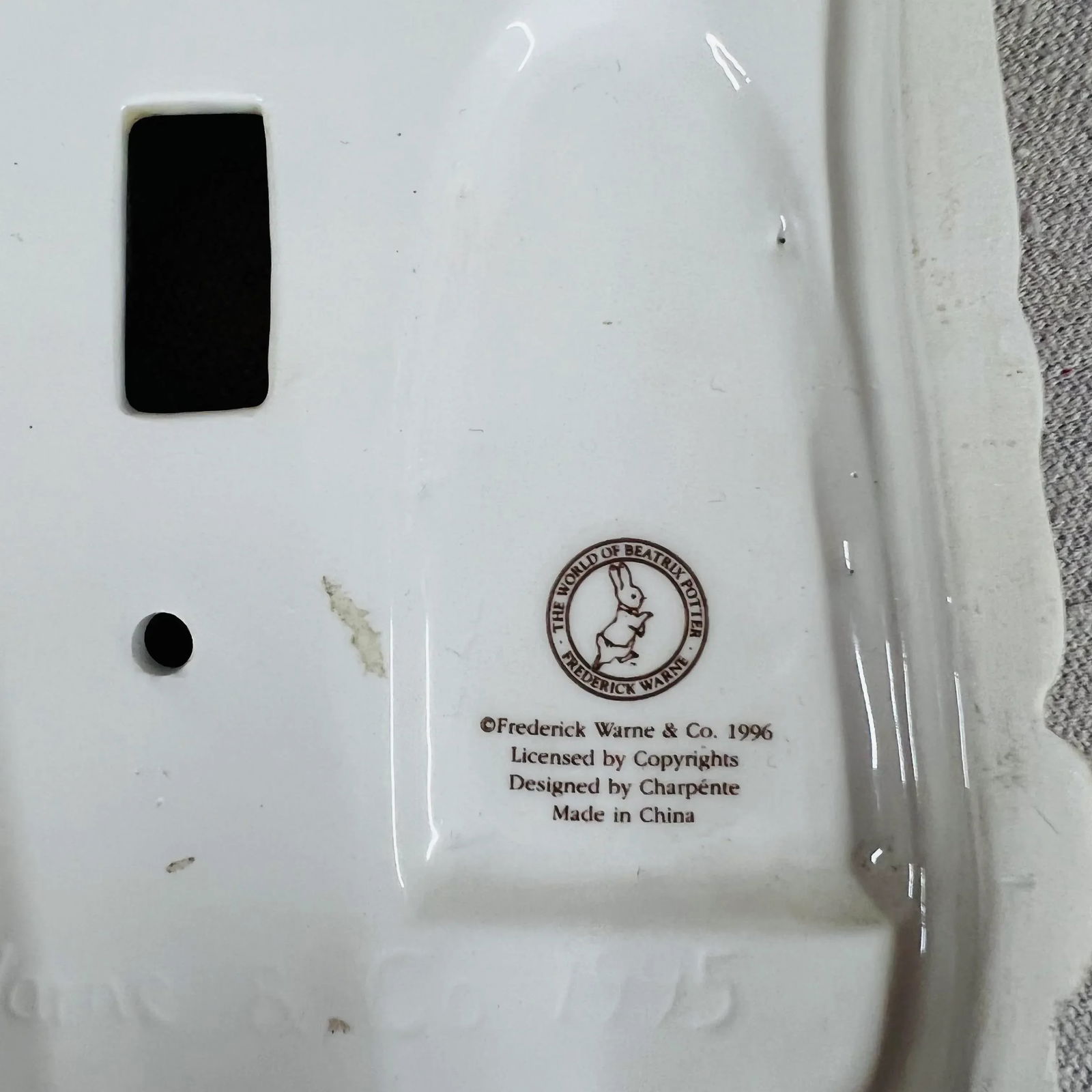 Rare Hand Painted Late 20th Century Beatrix Potter Light Switch Cover - 2