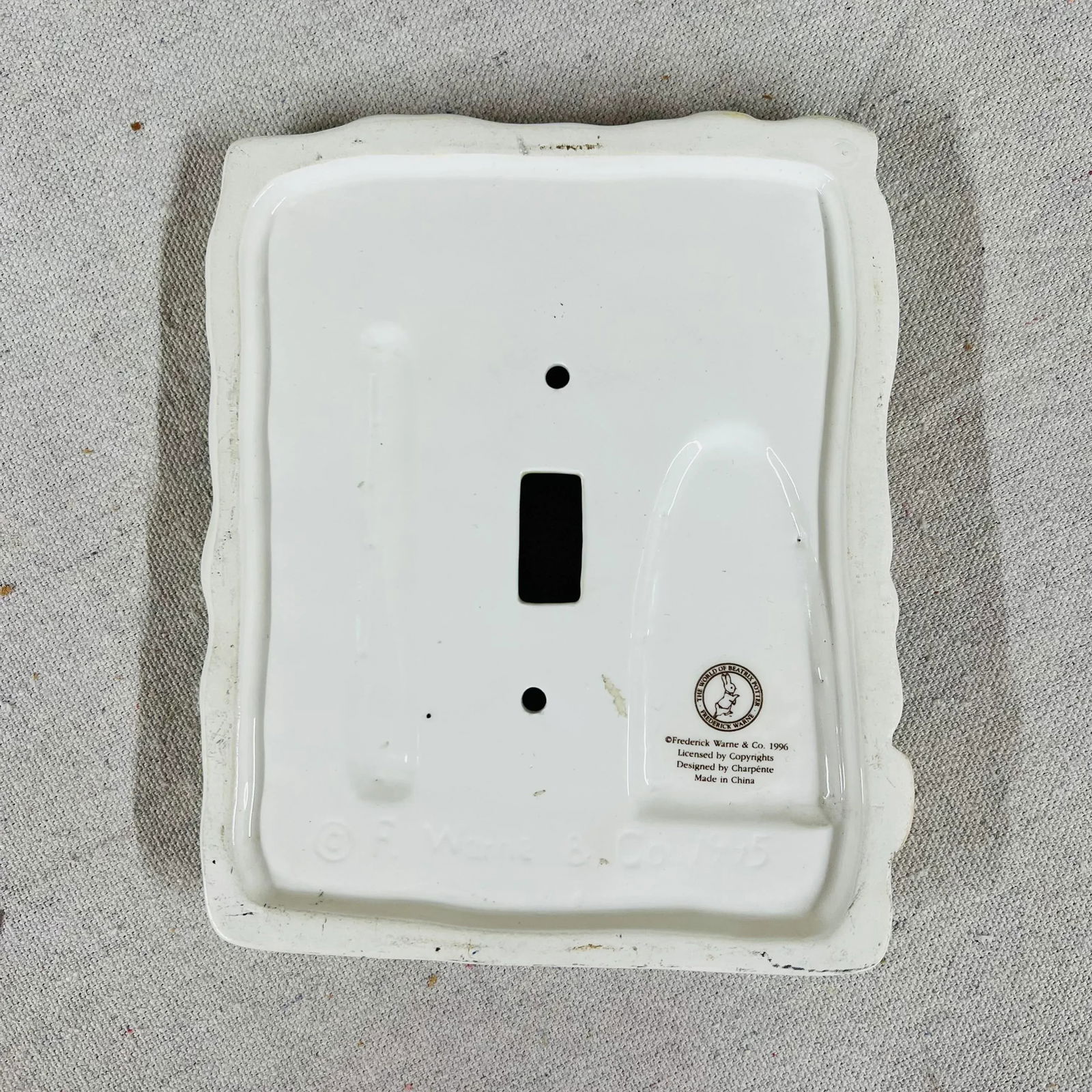 Rare Hand Painted Late 20th Century Beatrix Potter Light Switch Cover - 3