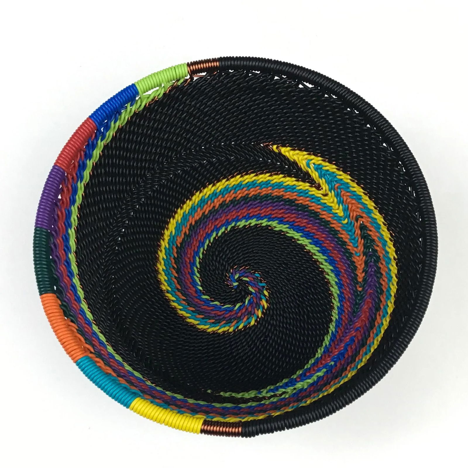 Vintage African Wire Artisan Woven Basket - 4