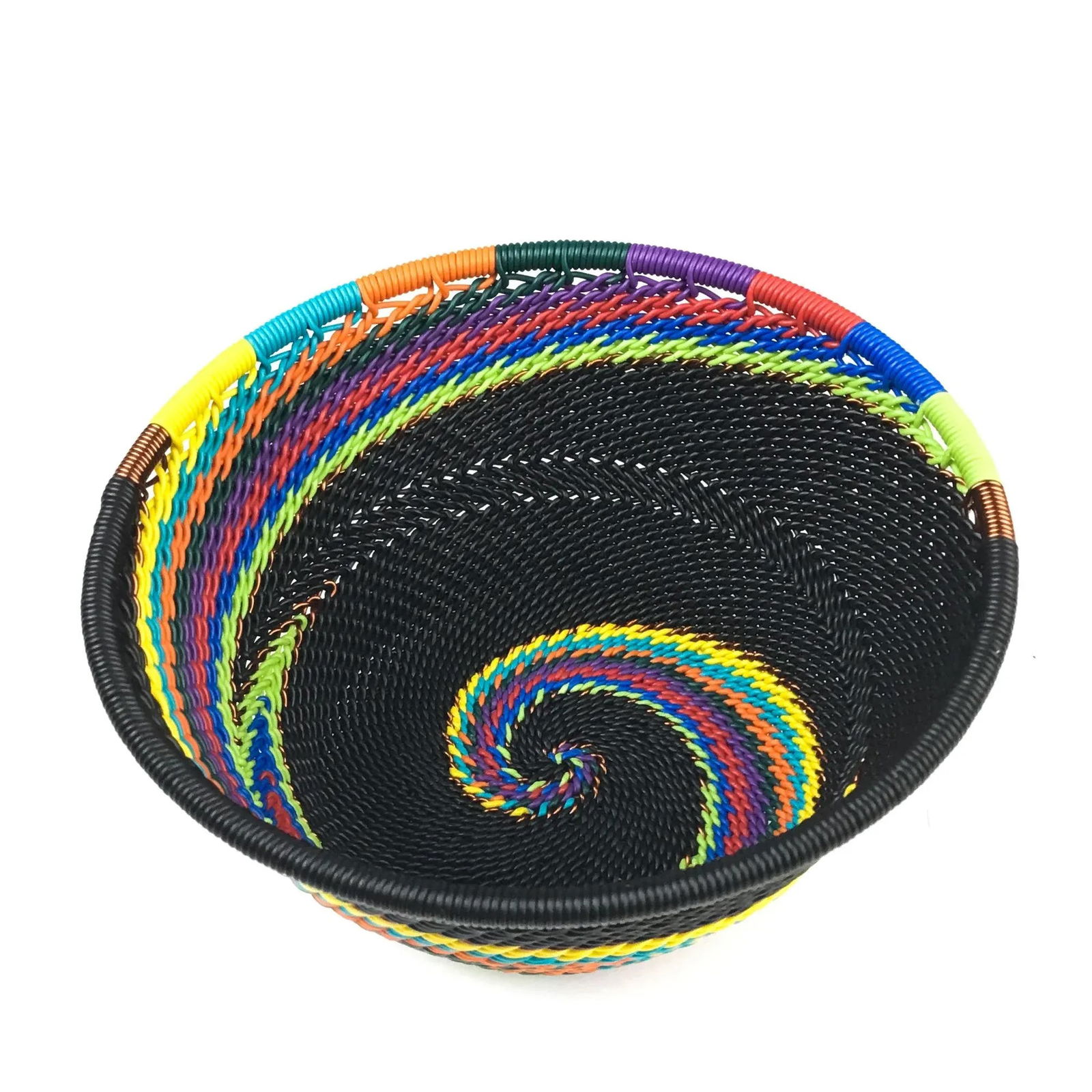 Vintage African Wire Artisan Woven Basket - 6