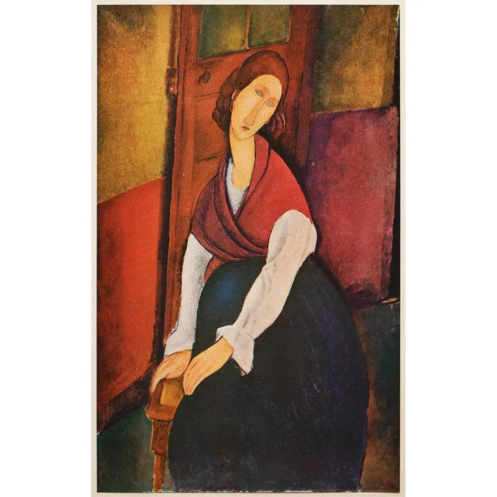 1940s After Amedeo Modigliani "Jeanne Hebuterne", First Edition Swiss Offset Lithograph - 8