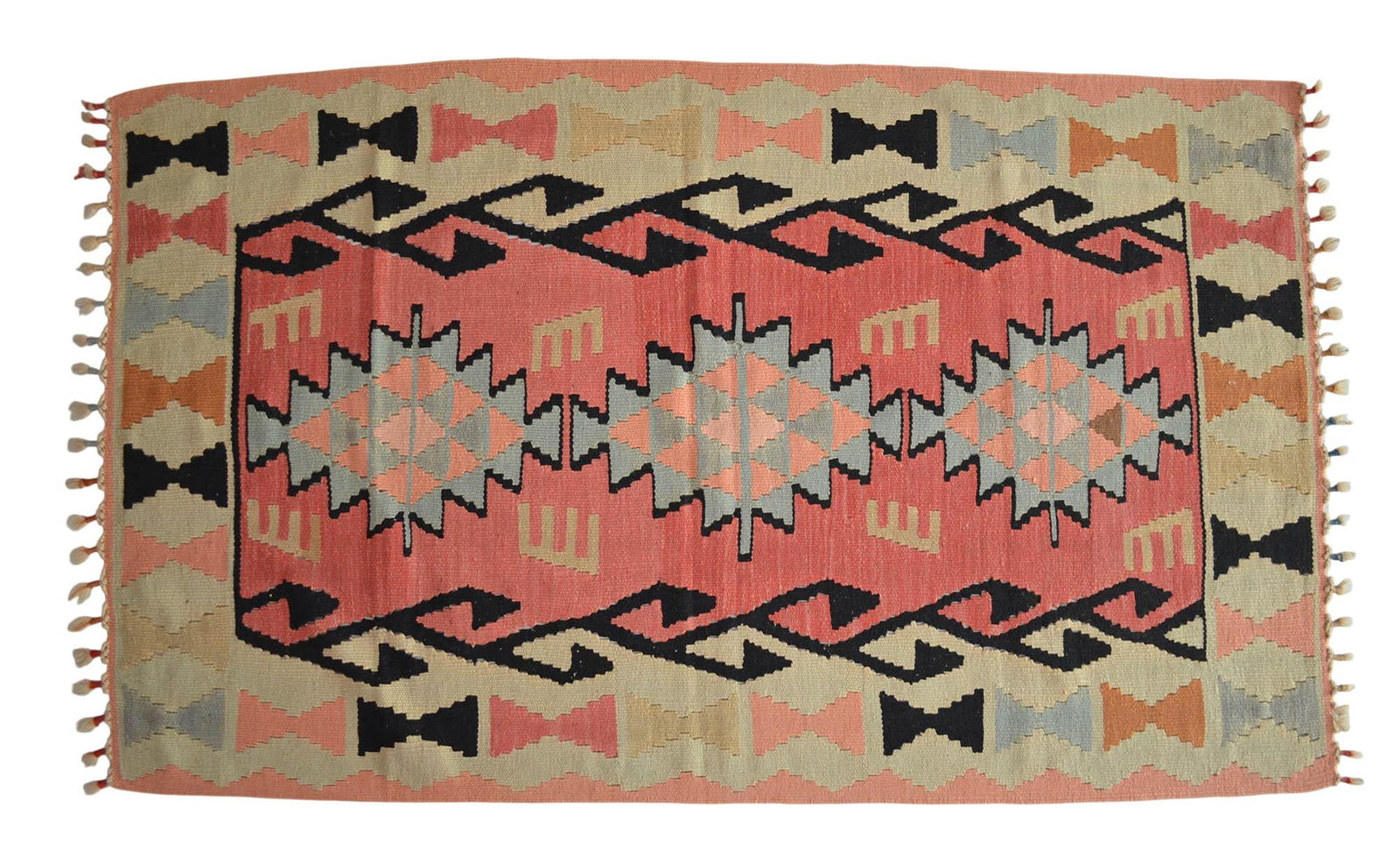 1980s Hand Woven Colorful Kilim Rug - 6