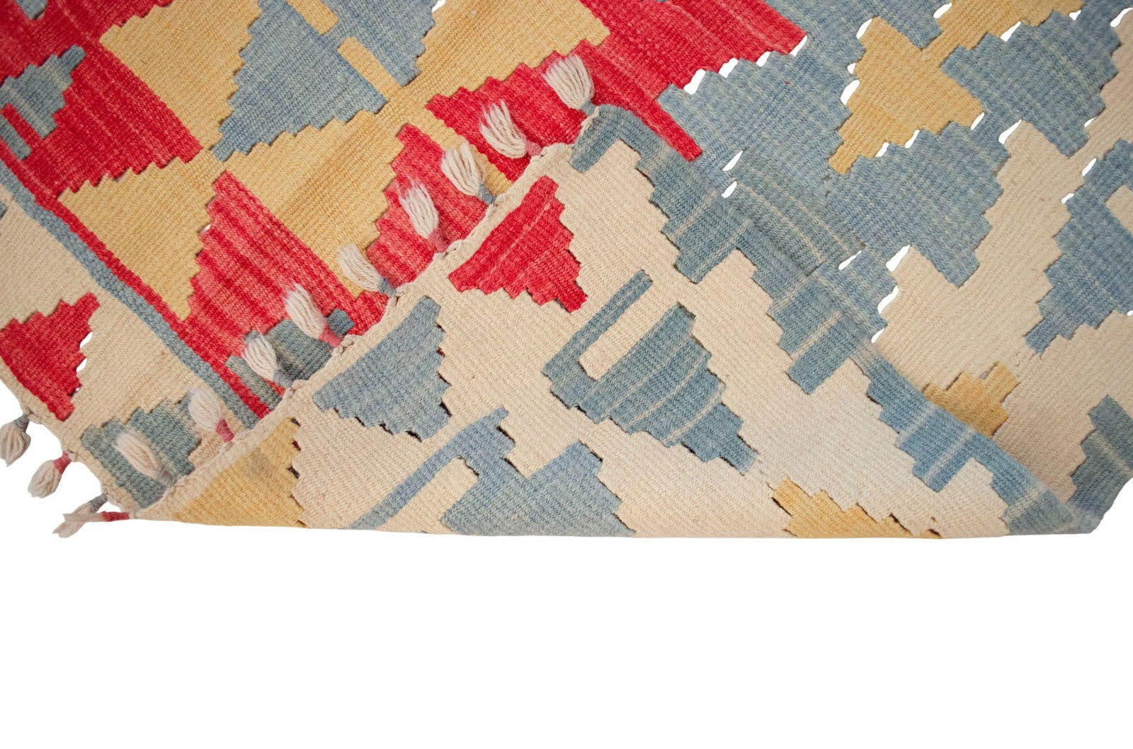 1980s Handmade Rug Colorful Kilim Small Rug - 12