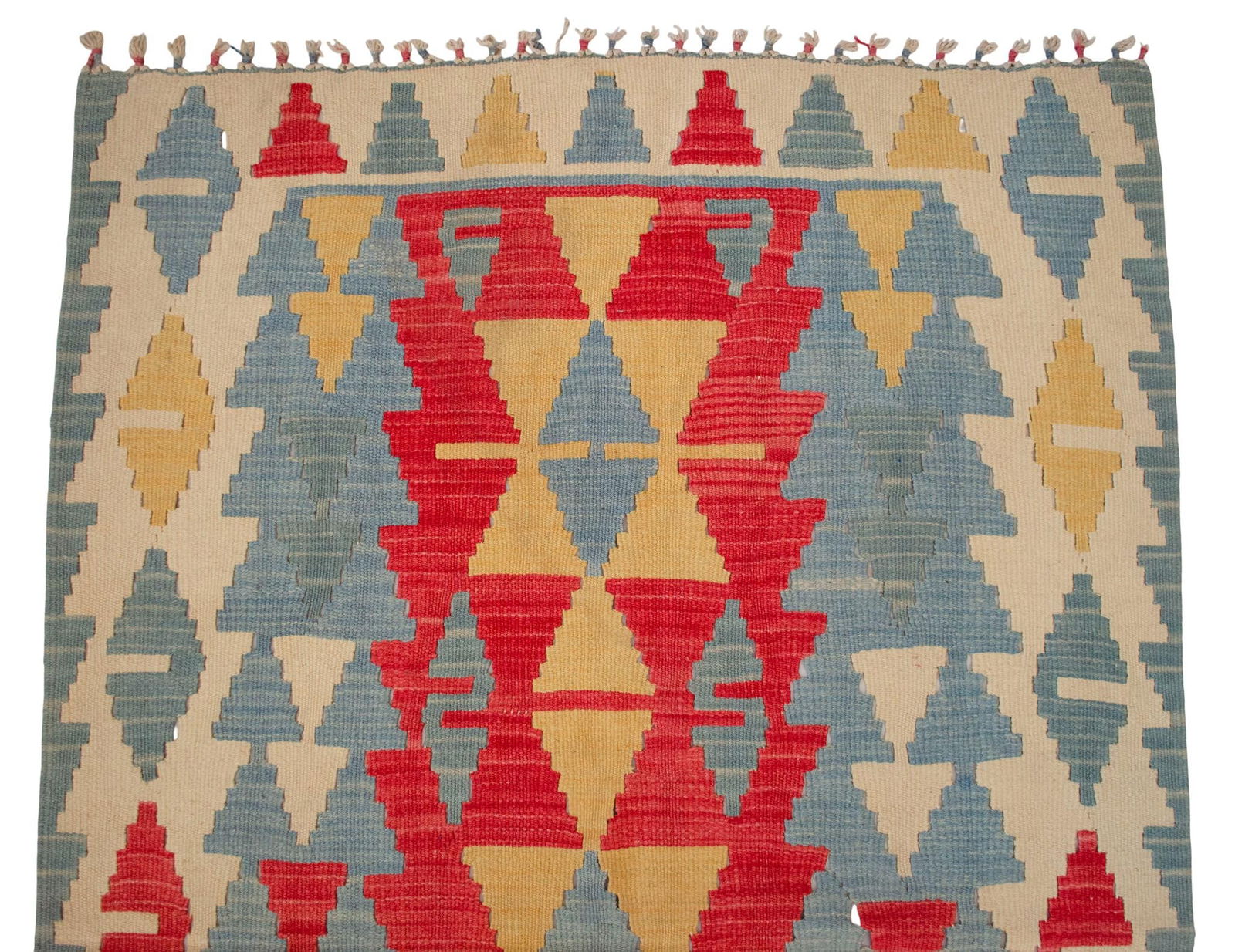 1980s Handmade Rug Colorful Kilim Small Rug - 9