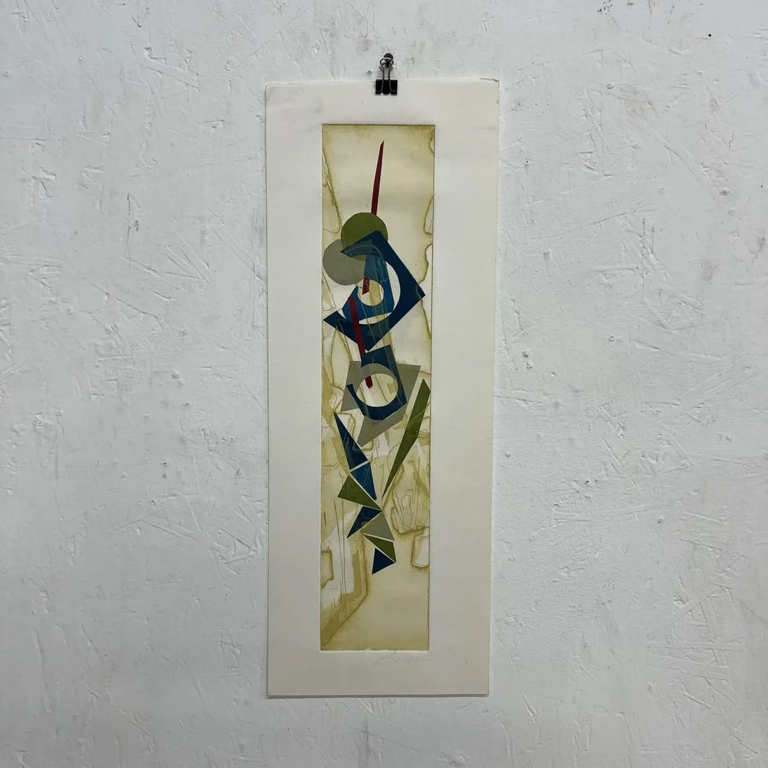 1990s Abstract Modern Signed Color Artwork on Paper - 8