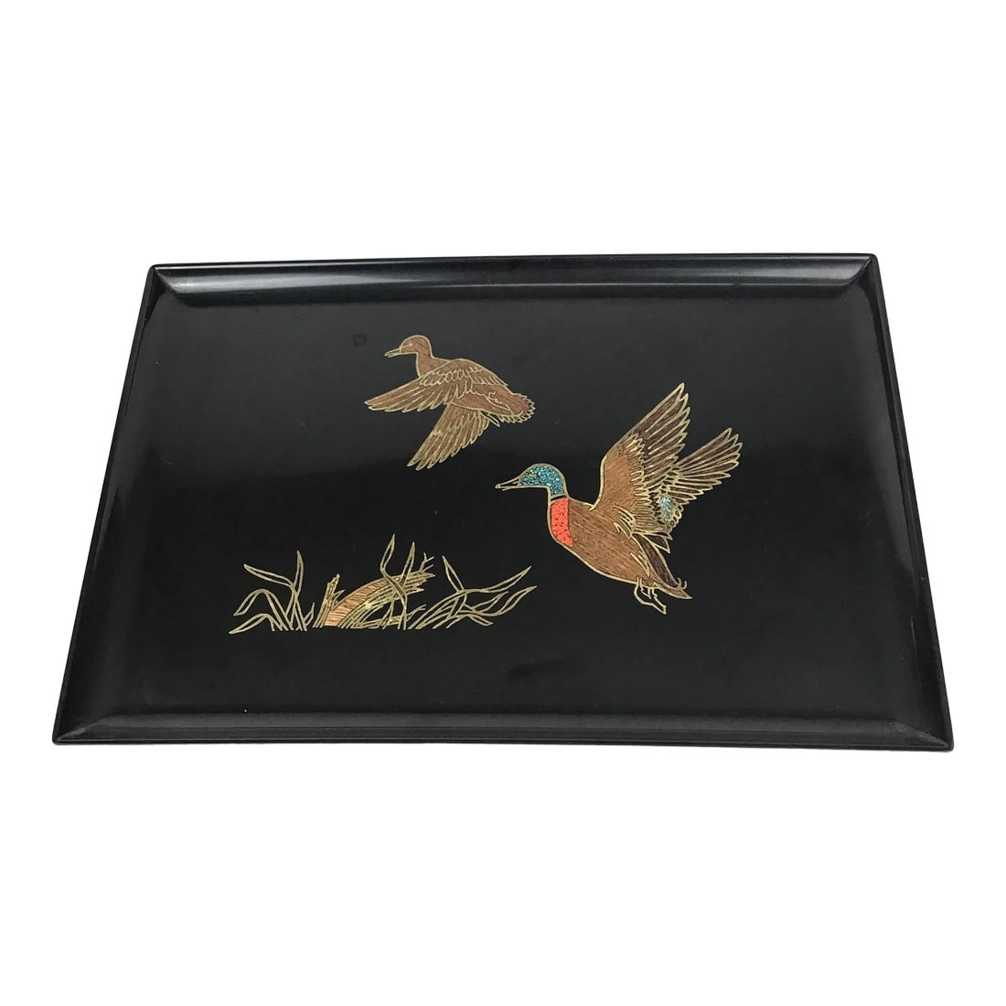 Vintage Large Size Black Bakelite Mallard Duck Design Serving Tray (1 of 12)