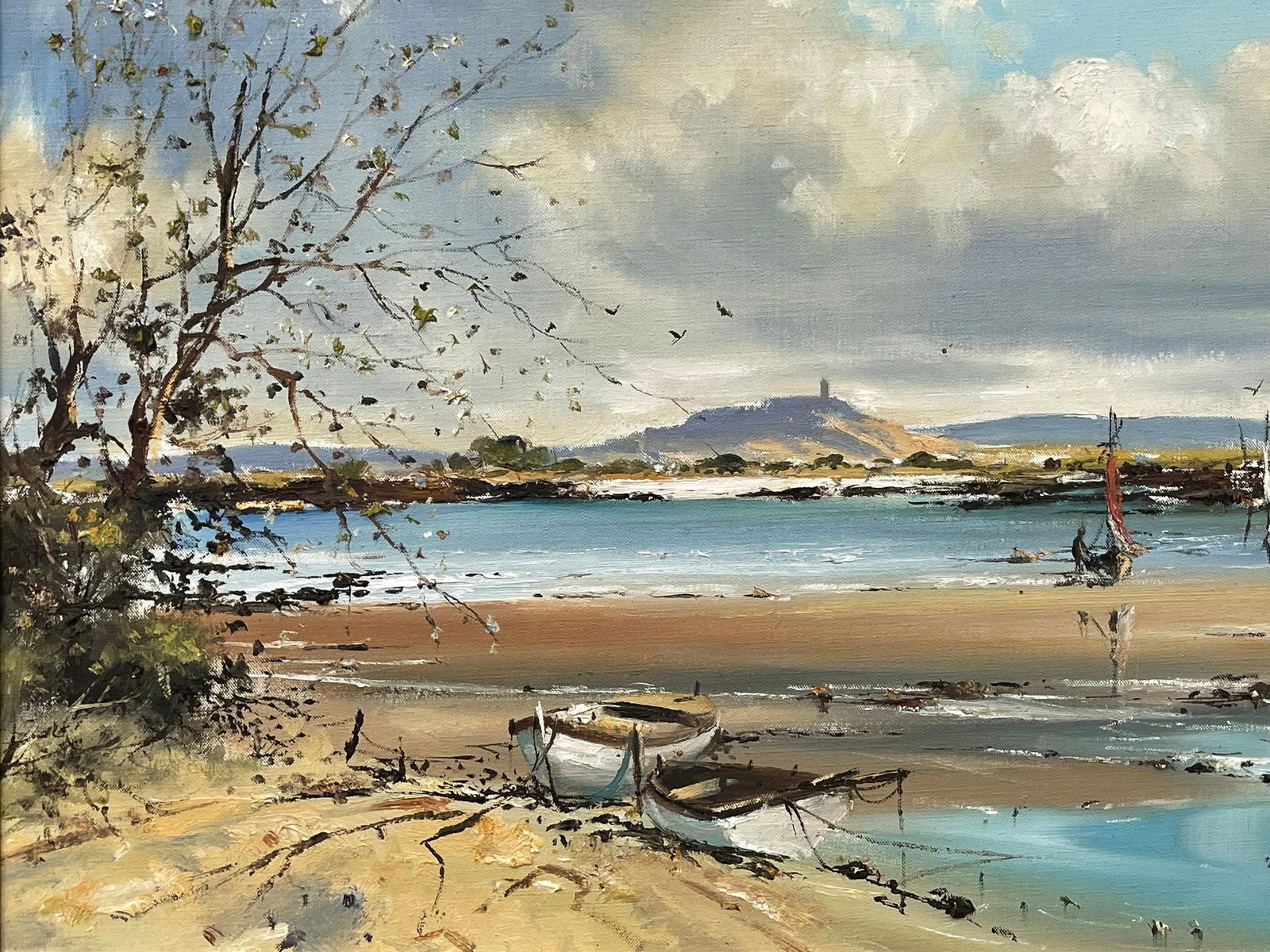 Frank Fitzsimons, Ireland Seascape Landscape with Boats & Figures by Contemporary Irish Artist, 1985 - 10