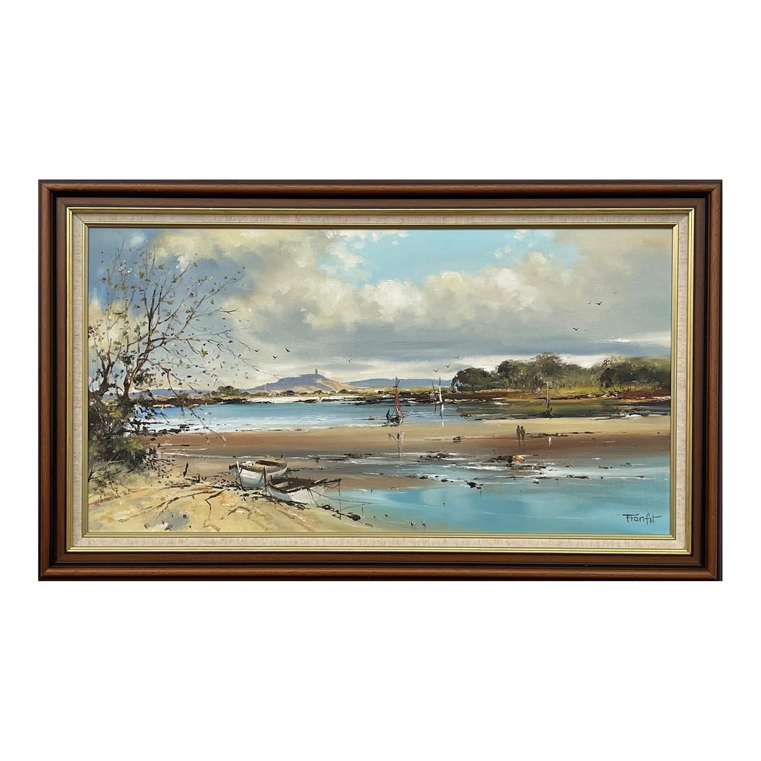 Frank Fitzsimons, Ireland Seascape Landscape with Boats & Figures by Contemporary Irish Artist, 1985 (1 of 13)