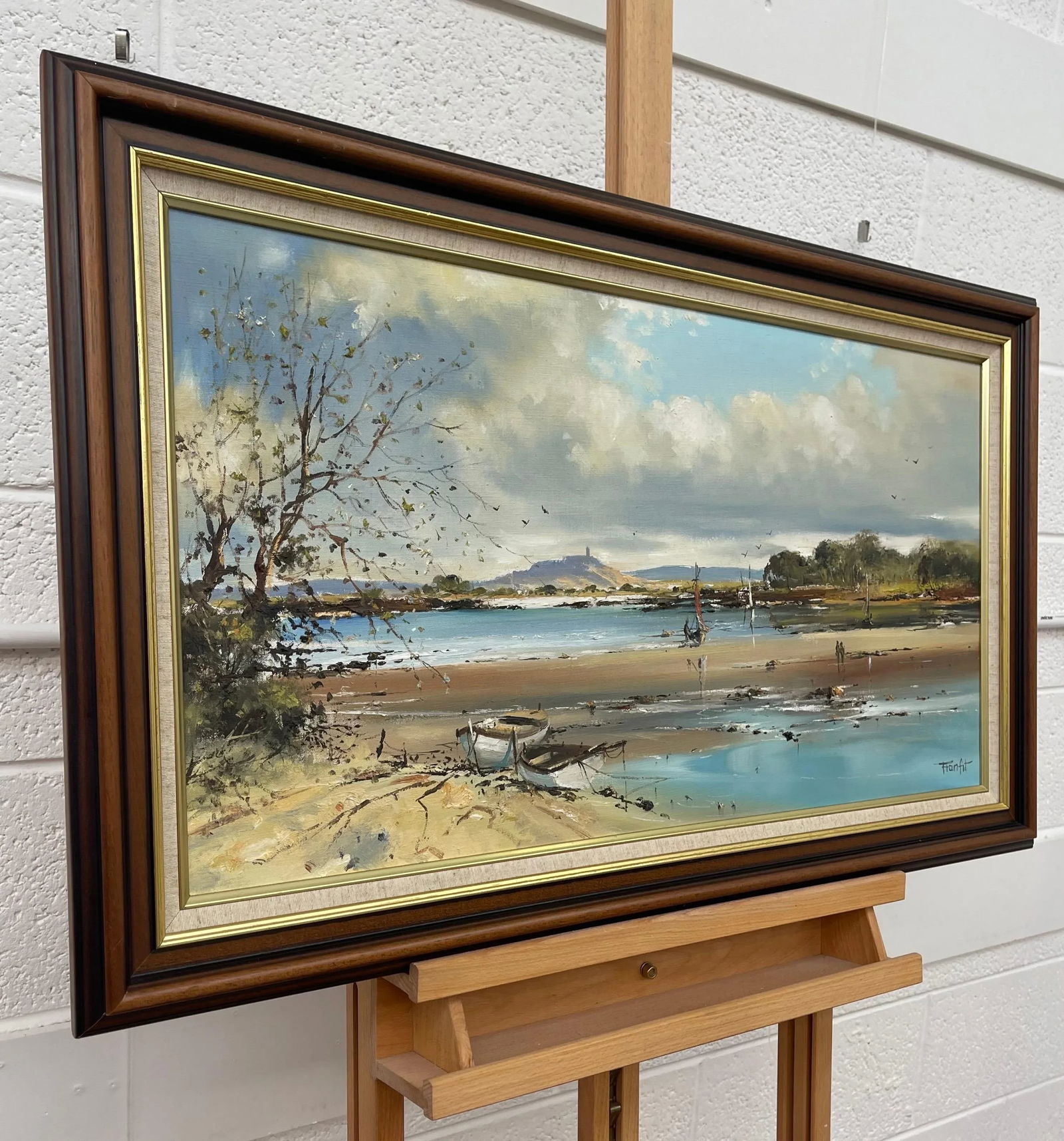 Frank Fitzsimons, Ireland Seascape Landscape with Boats & Figures by Contemporary Irish Artist, 1985 - 2