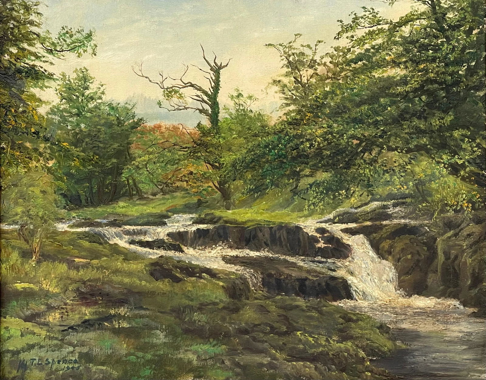 Tobias Everet Spence, River Forest Landscape Oil Painting by 20th Century Post War Irish Artist, 194 - 11