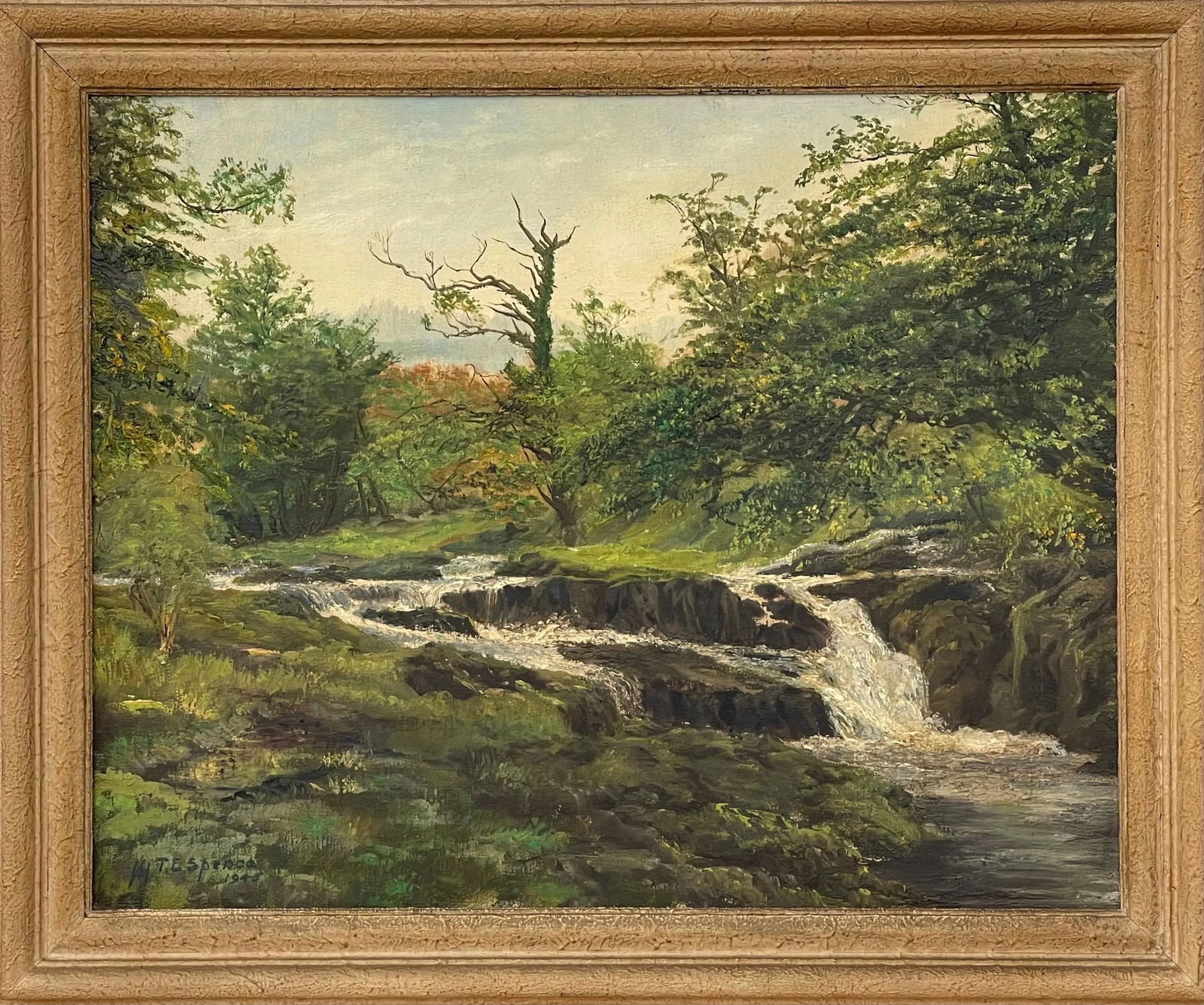 Tobias Everet Spence, River Forest Landscape Oil Painting by 20th Century Post War Irish Artist, 194 - 13