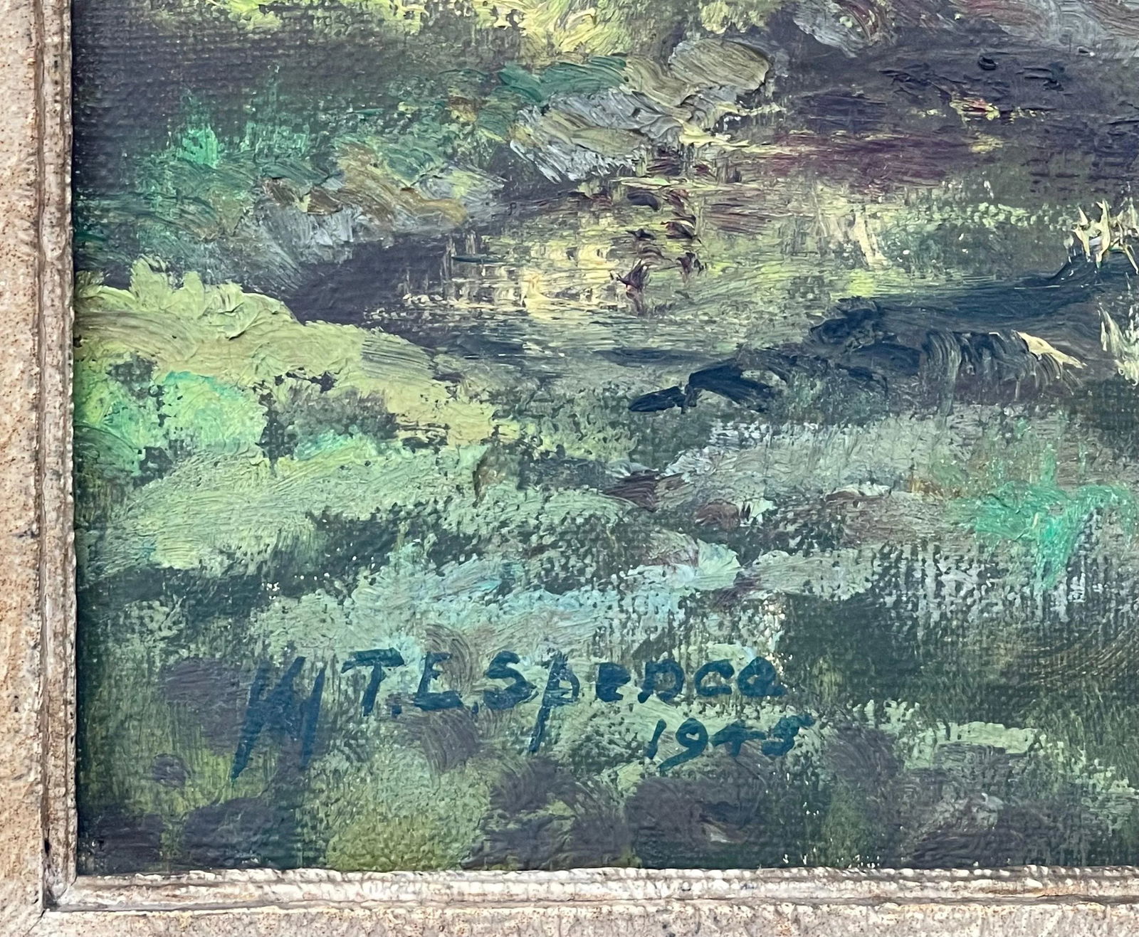 Tobias Everet Spence, River Forest Landscape Oil Painting by 20th Century Post War Irish Artist, 194 - 5