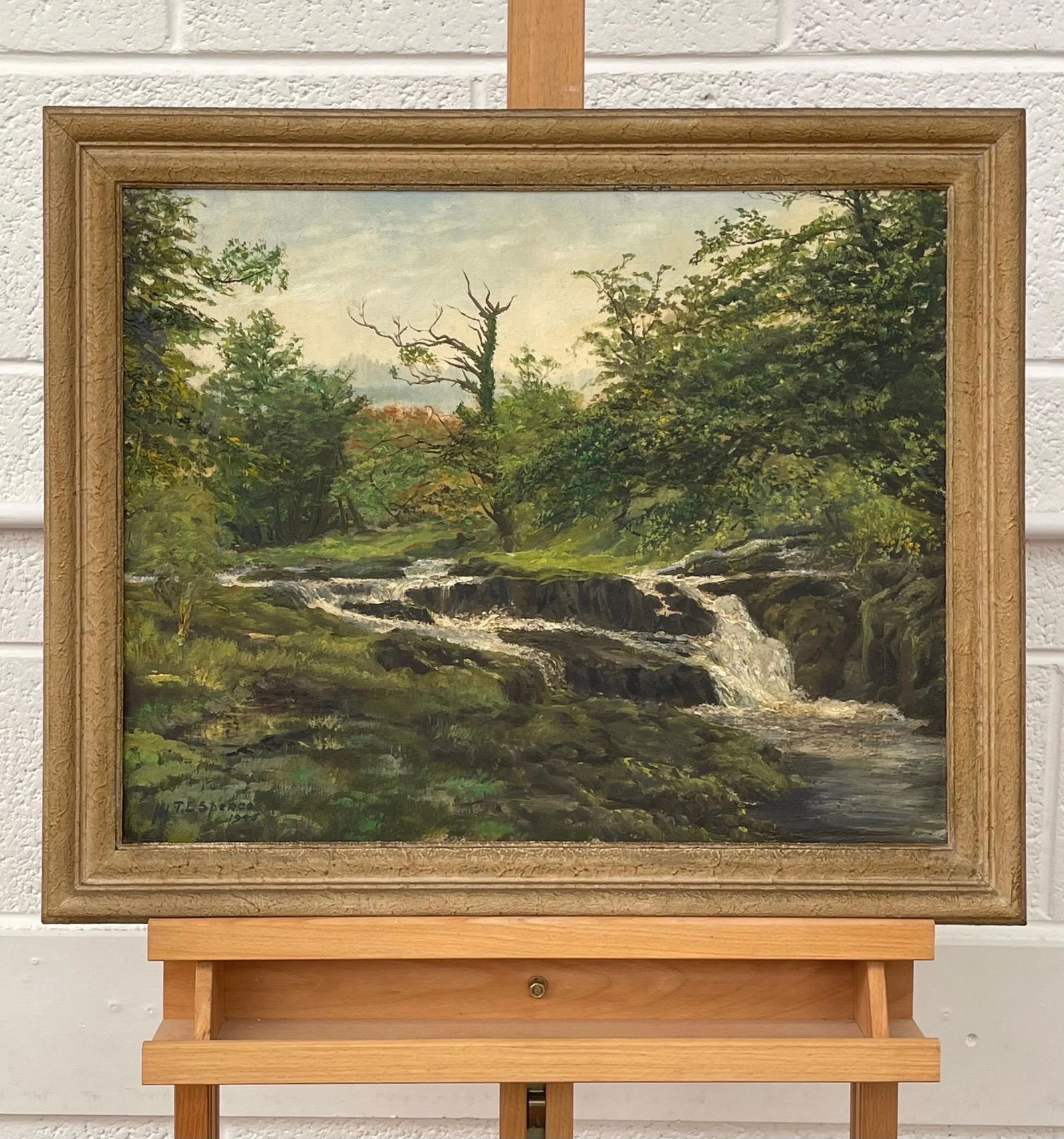 Tobias Everet Spence, River Forest Landscape Oil Painting by 20th Century Post War Irish Artist, 194 - 9