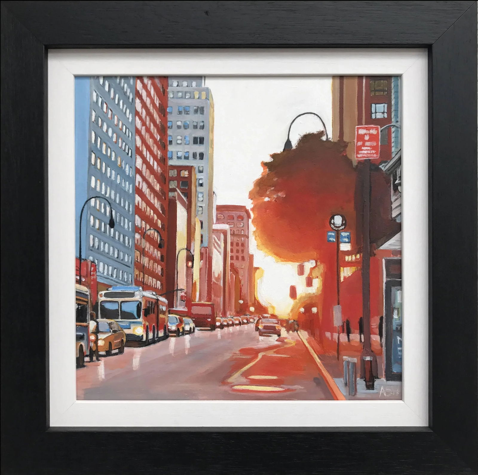 New York Street Scene Urban Landscape Painting From British Artist Collection - 7