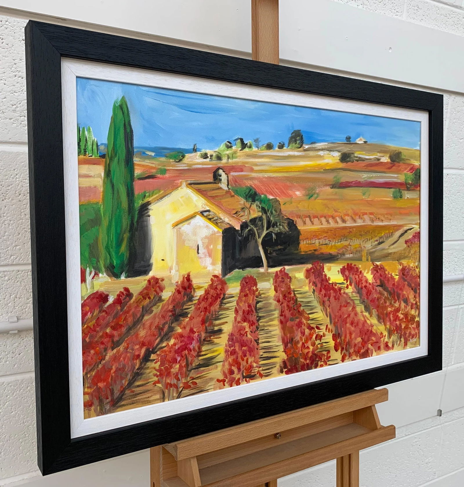 Painting of Vineyard in Wine Growing Bordeaux France - Unique Original Art by Modern British Artist, - 3