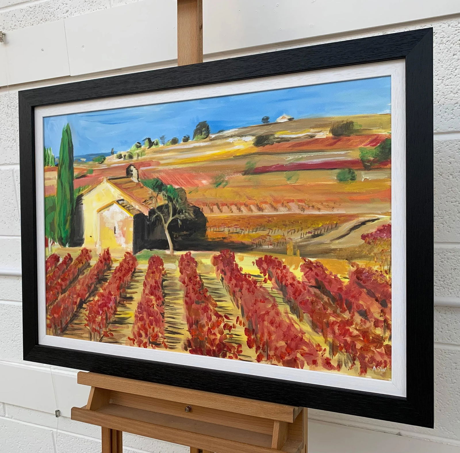 Painting of Vineyard in Wine Growing Bordeaux France - Unique Original Art by Modern British Artist, - 5