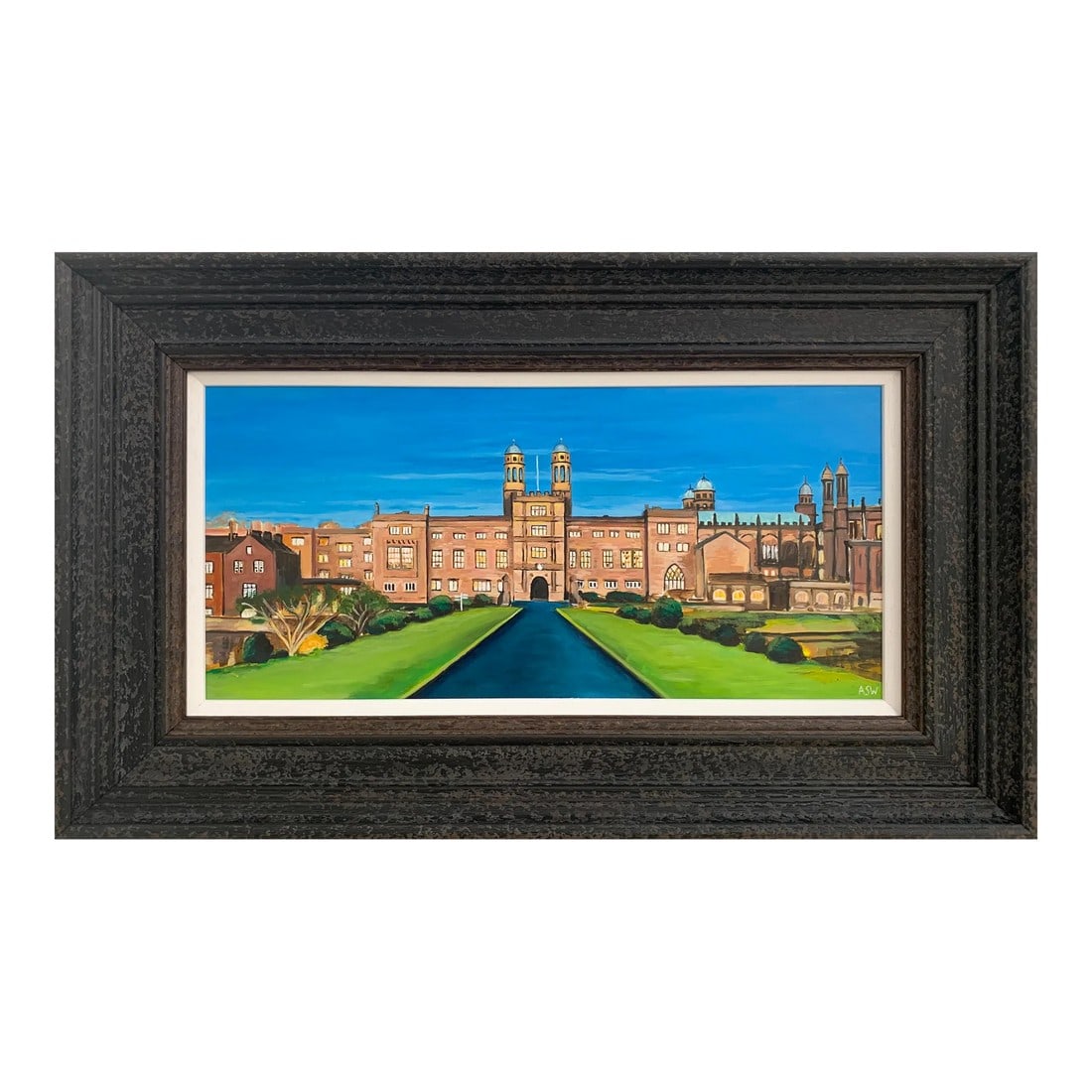 Angela Wakefield, Stonyhurst College 16th Century Grade 1 Listed Building in English Countryside, 20: Original Painting of Stonyhurst College, a 16th Century Grade 1 Listed Building in the English Countryside by leading Contemporary British Artist. Framed in a high quality off-black moulding with a