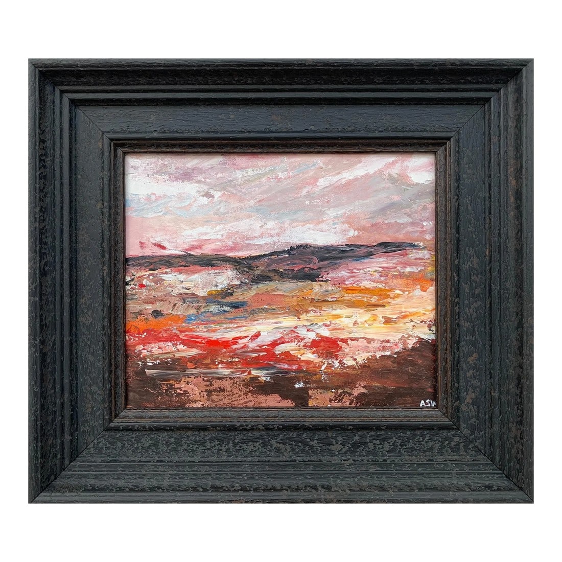 Abstract Landscape Study Using Earthy Brown Colours by Leading English Artist: Abstract Landscape Study using Earthy Brown Colours by Leading English Artist Angela Wakefield Art measures 12 x 10 inches Frame measures 17 x 15 inches Angela Wakefield has twice been on the front co
