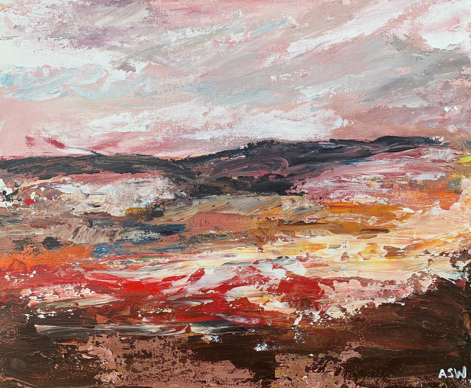 Abstract Landscape Study Using Earthy Brown Colours by Leading English Artist - 5