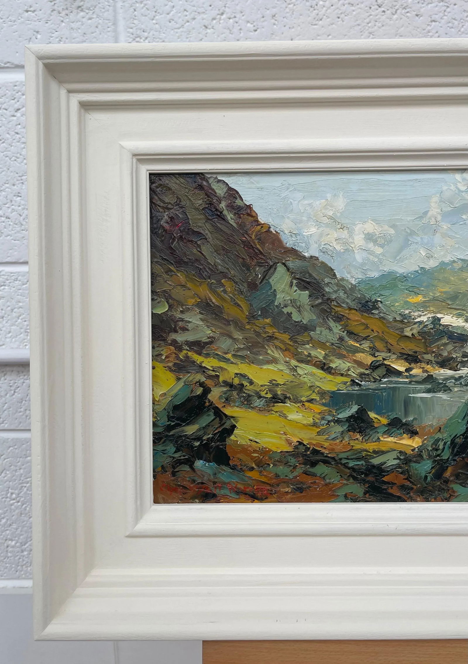 Charles Wyatt Warren, Impasto Oil Painting of River Mountain Scene in Wales by British Artist, Mid-2 - 6