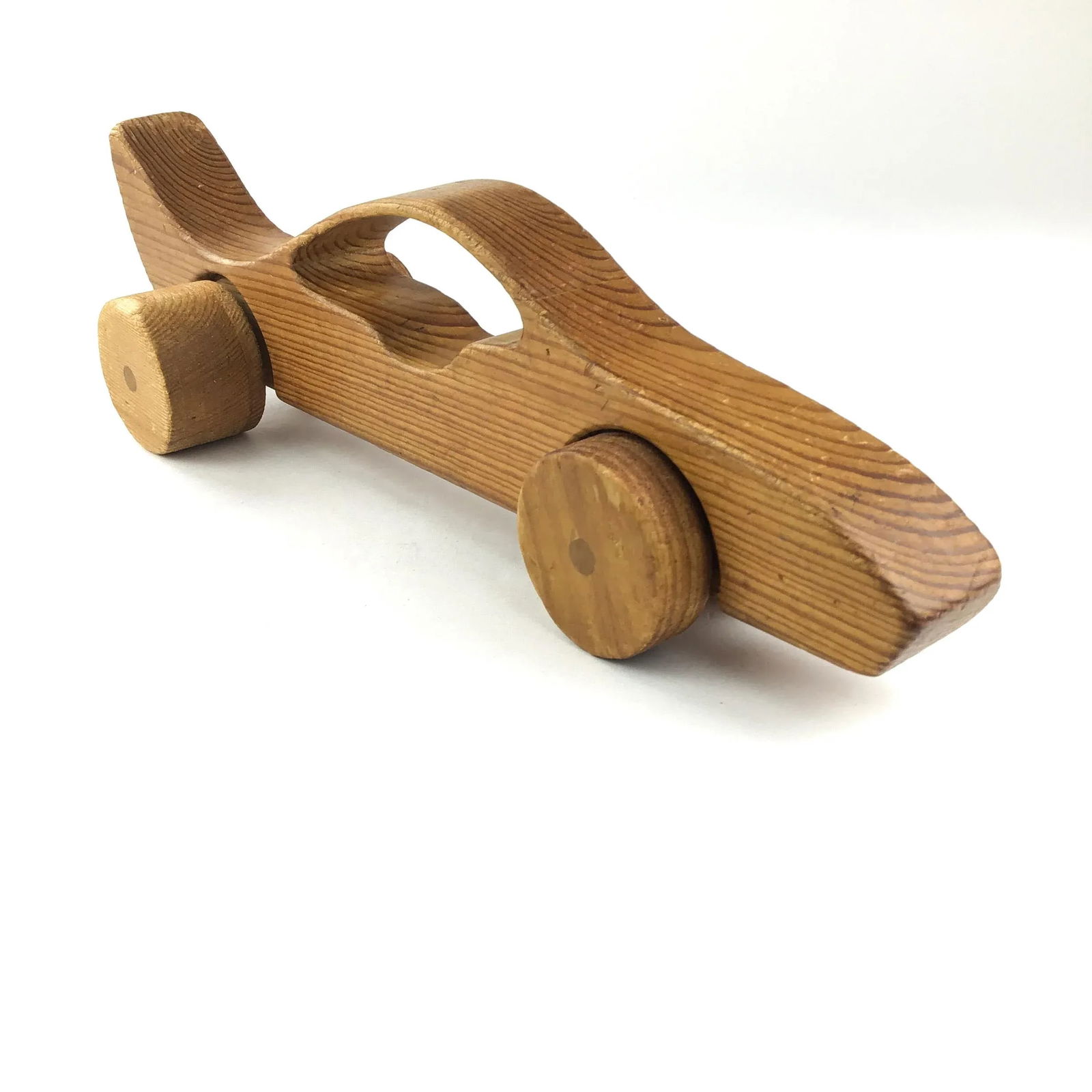 Vintage Wood Toy Push Sports Car - 10