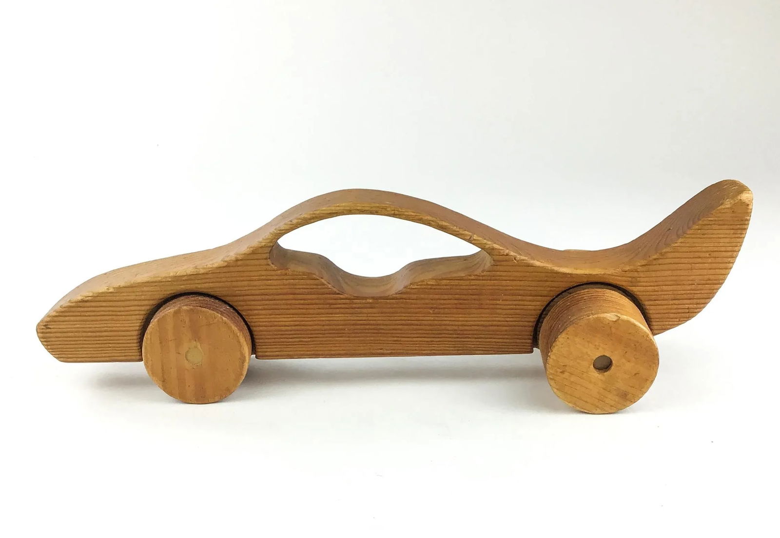 Vintage Wood Toy Push Sports Car - 2