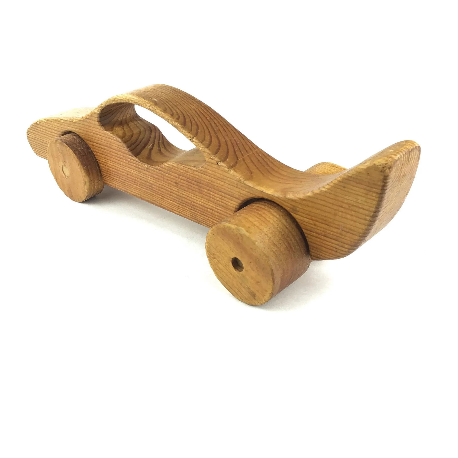 Vintage Wood Toy Push Sports Car - 3