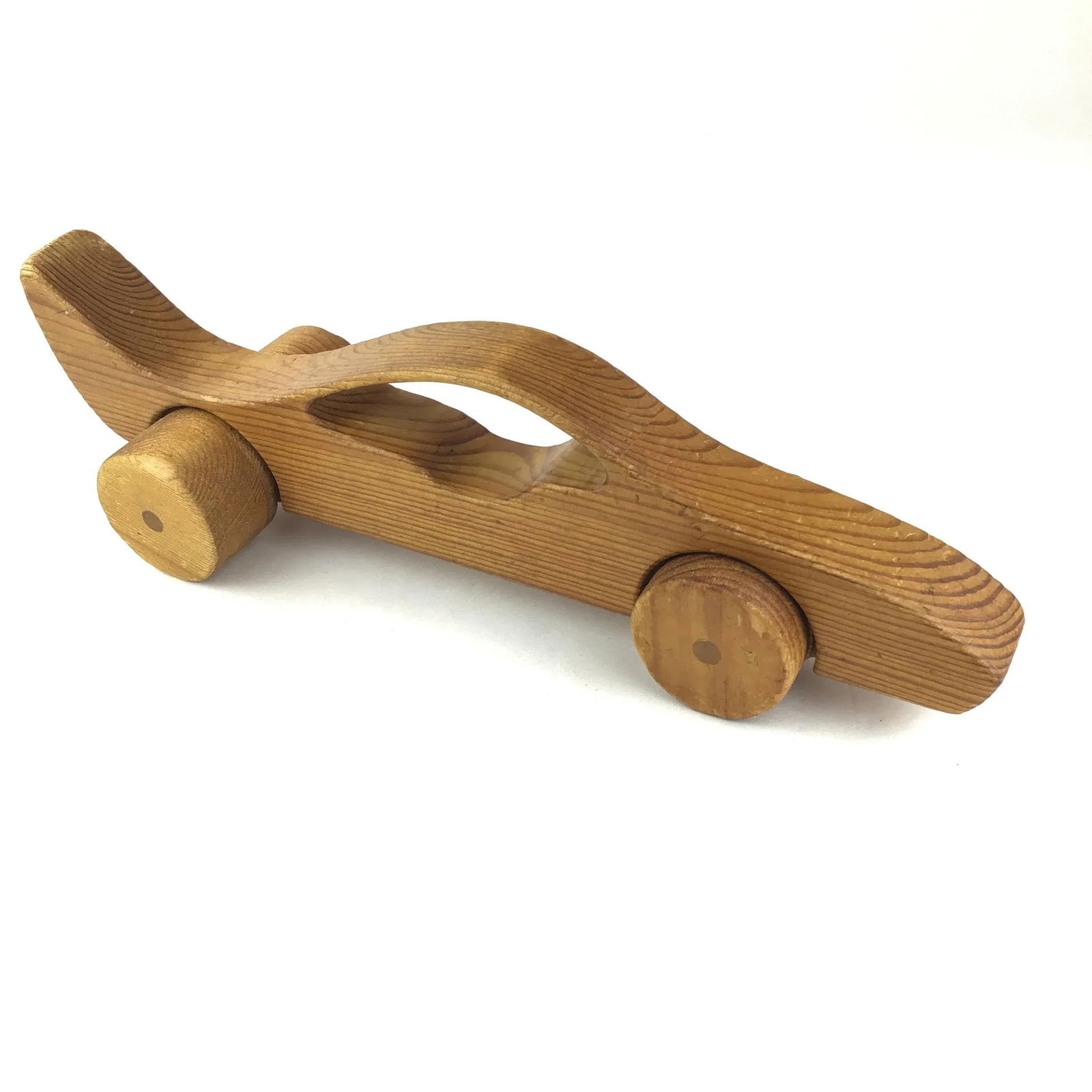 Vintage Wood Toy Push Sports Car - 5