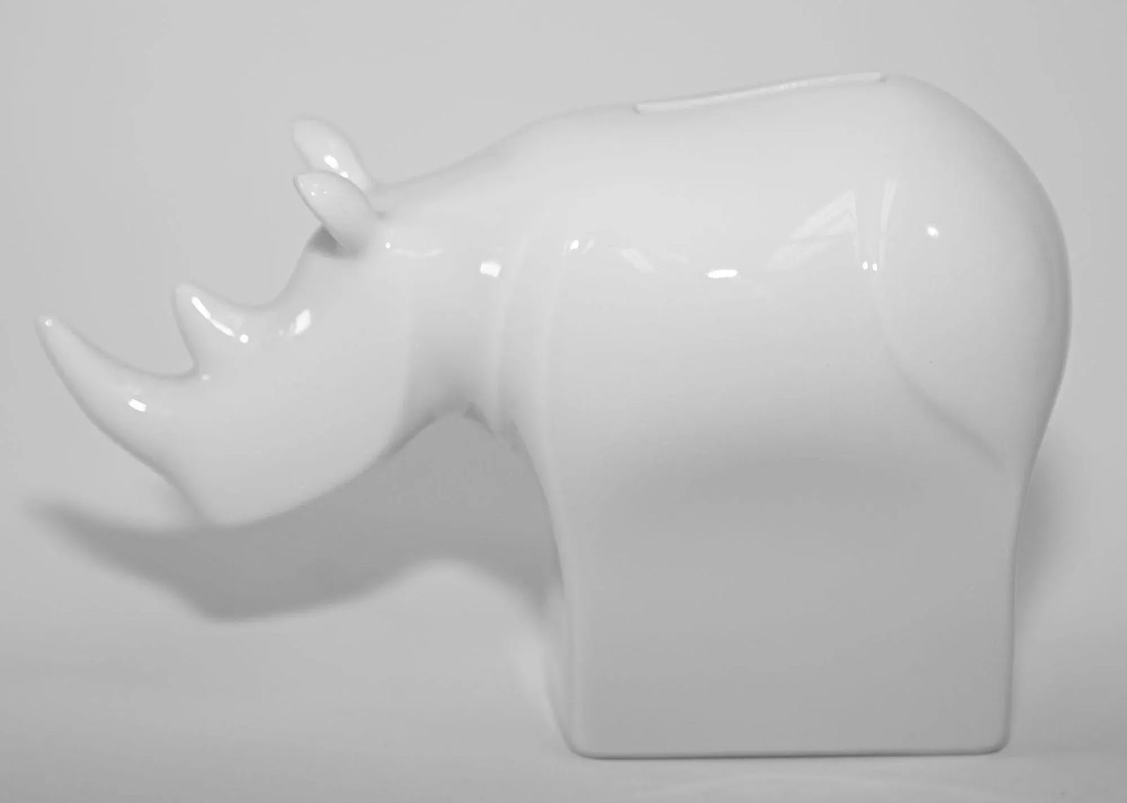 Dansk Modernist White Porcelain Rhinoceros Bank - 10