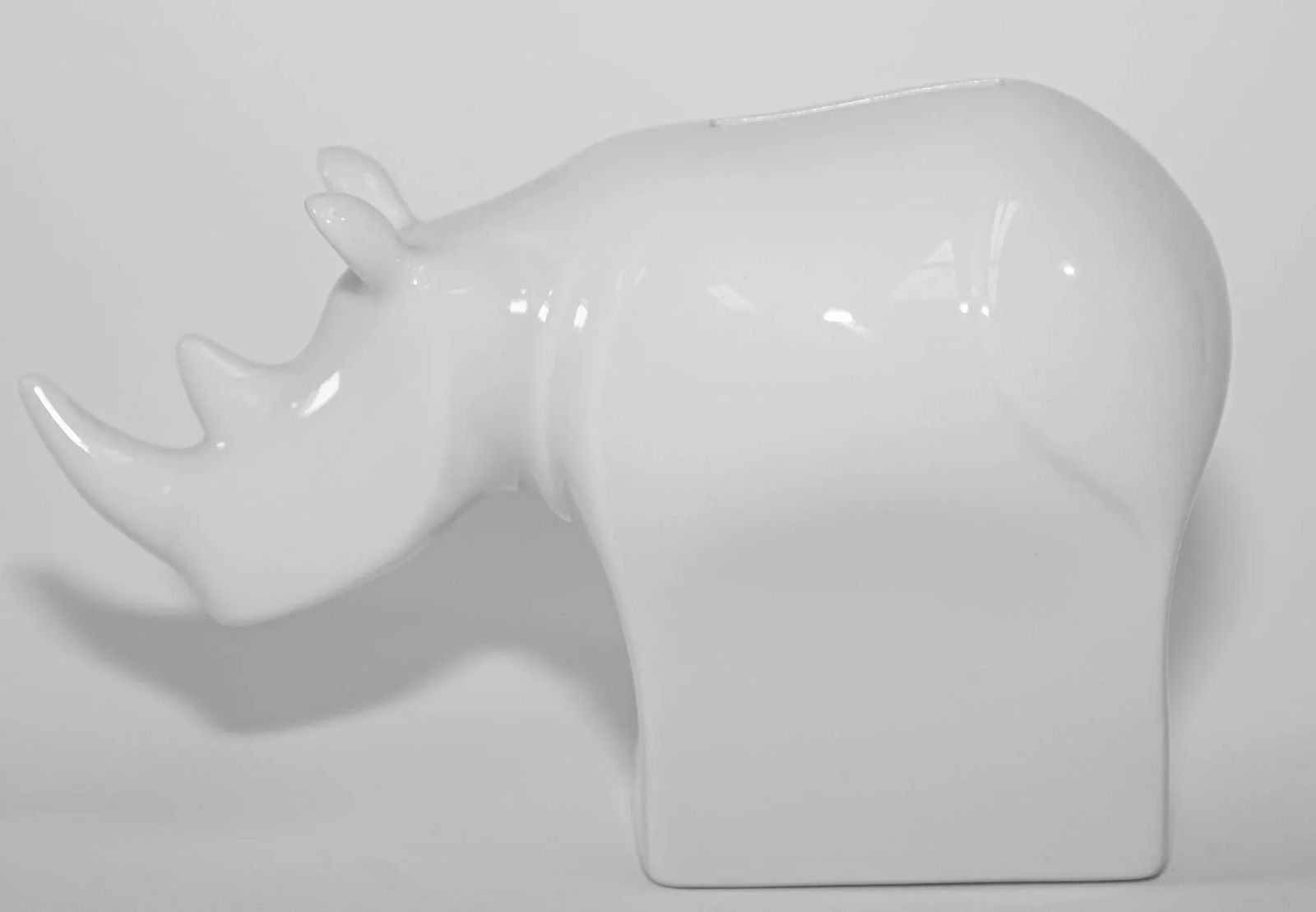 Dansk Modernist White Porcelain Rhinoceros Bank - 11