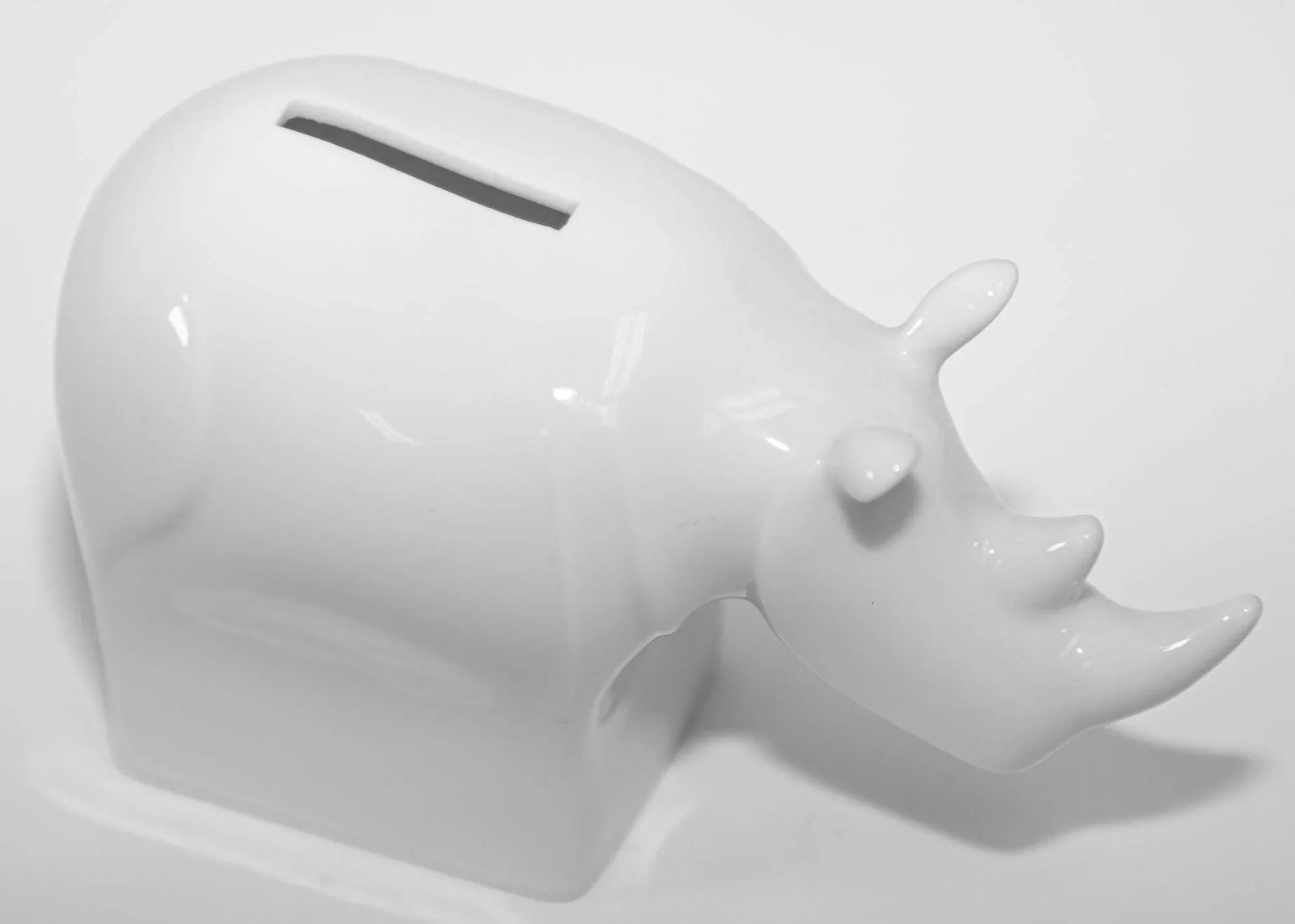 Dansk Modernist White Porcelain Rhinoceros Bank - 4