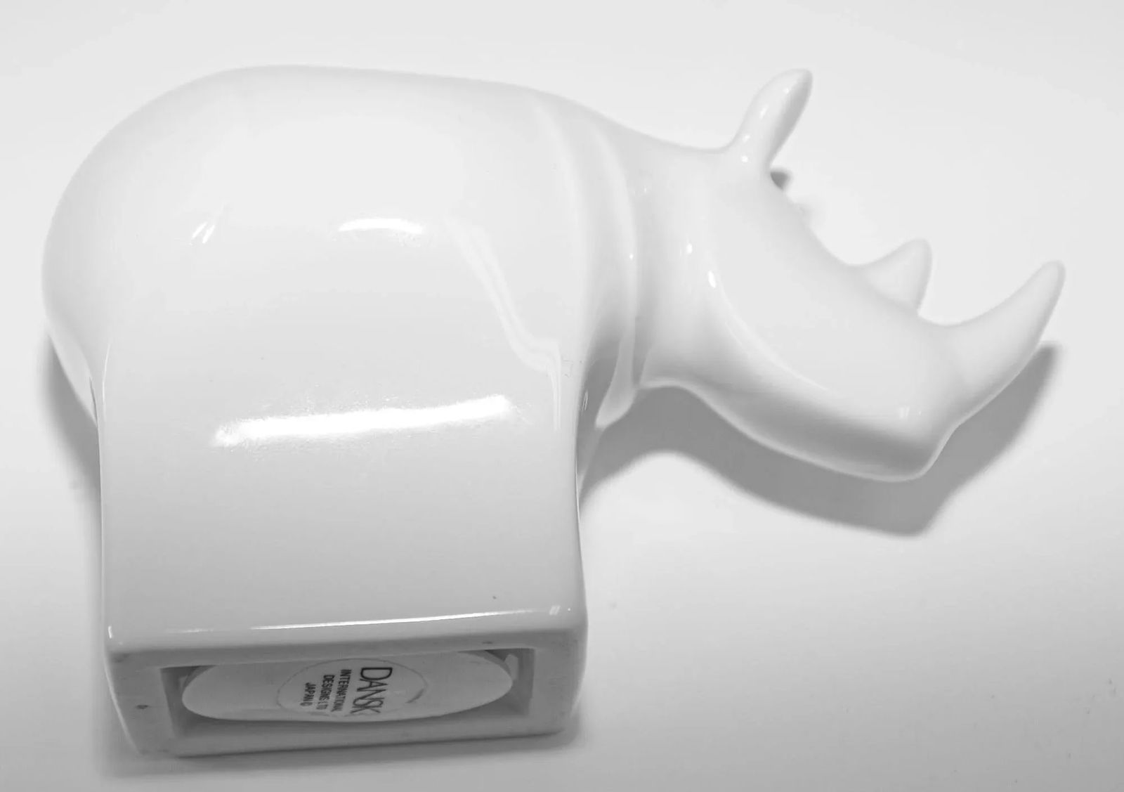 Dansk Modernist White Porcelain Rhinoceros Bank - 5