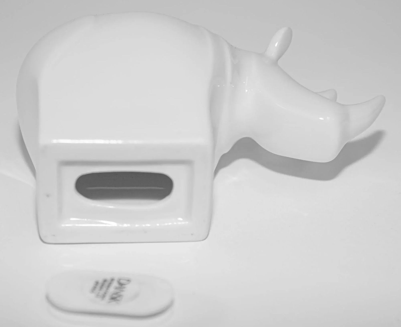 Dansk Modernist White Porcelain Rhinoceros Bank - 8