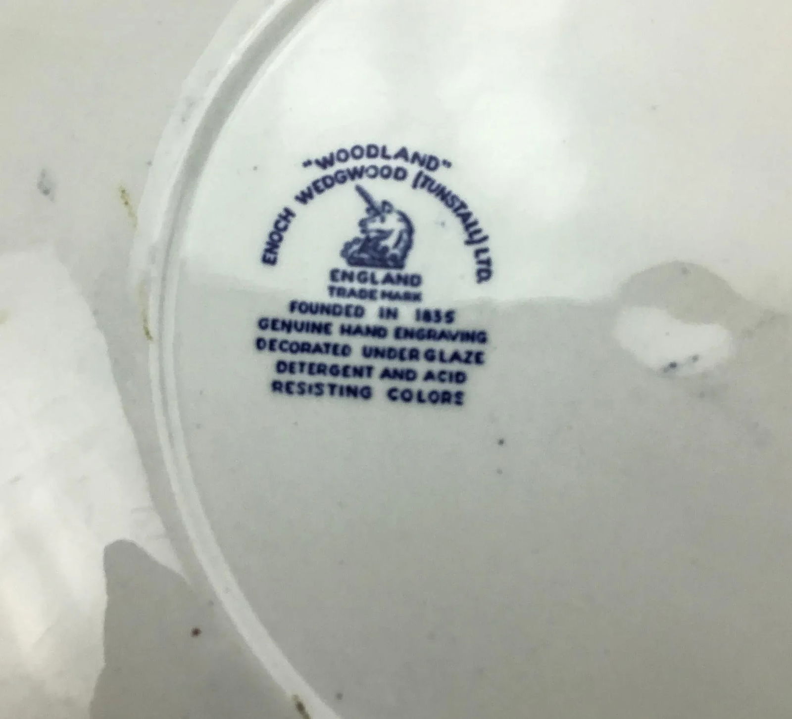 Large Wedgwood Woodland Blue & White Traditional Serving Plate England - 10