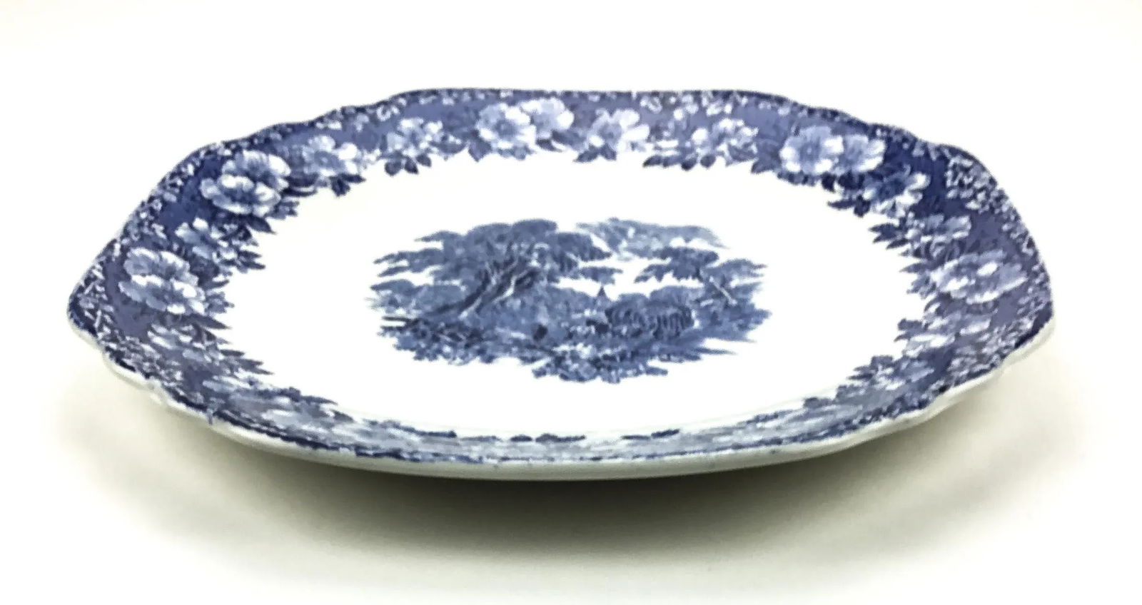 Large Wedgwood Woodland Blue & White Traditional Serving Plate England - 11