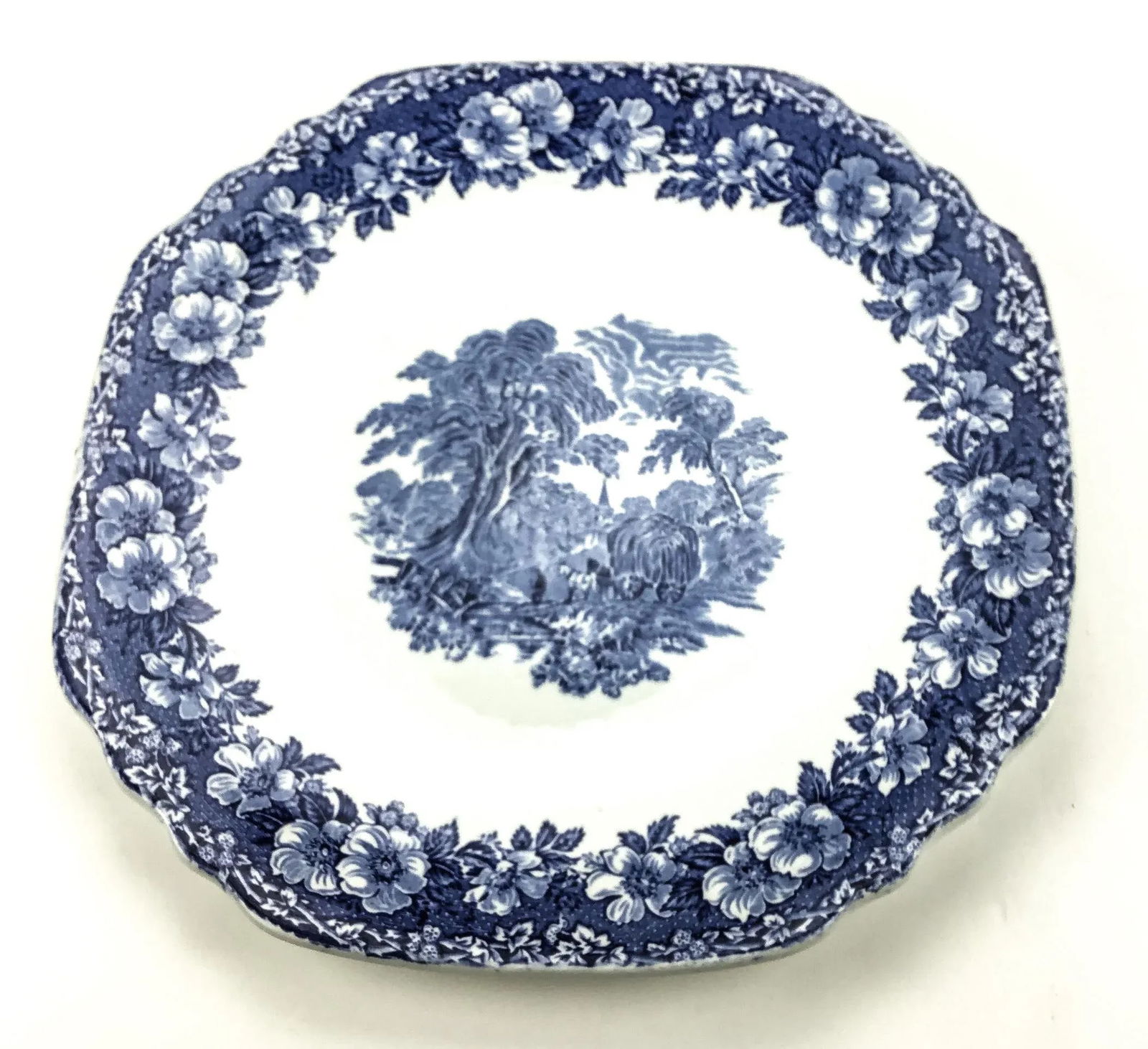 Large Wedgwood Woodland Blue & White Traditional Serving Plate England - 2