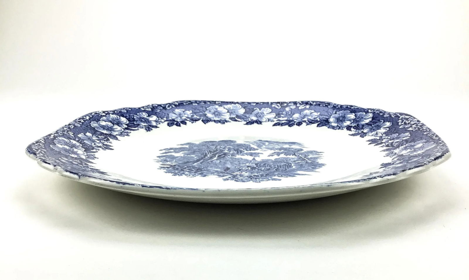 Large Wedgwood Woodland Blue & White Traditional Serving Plate England - 3