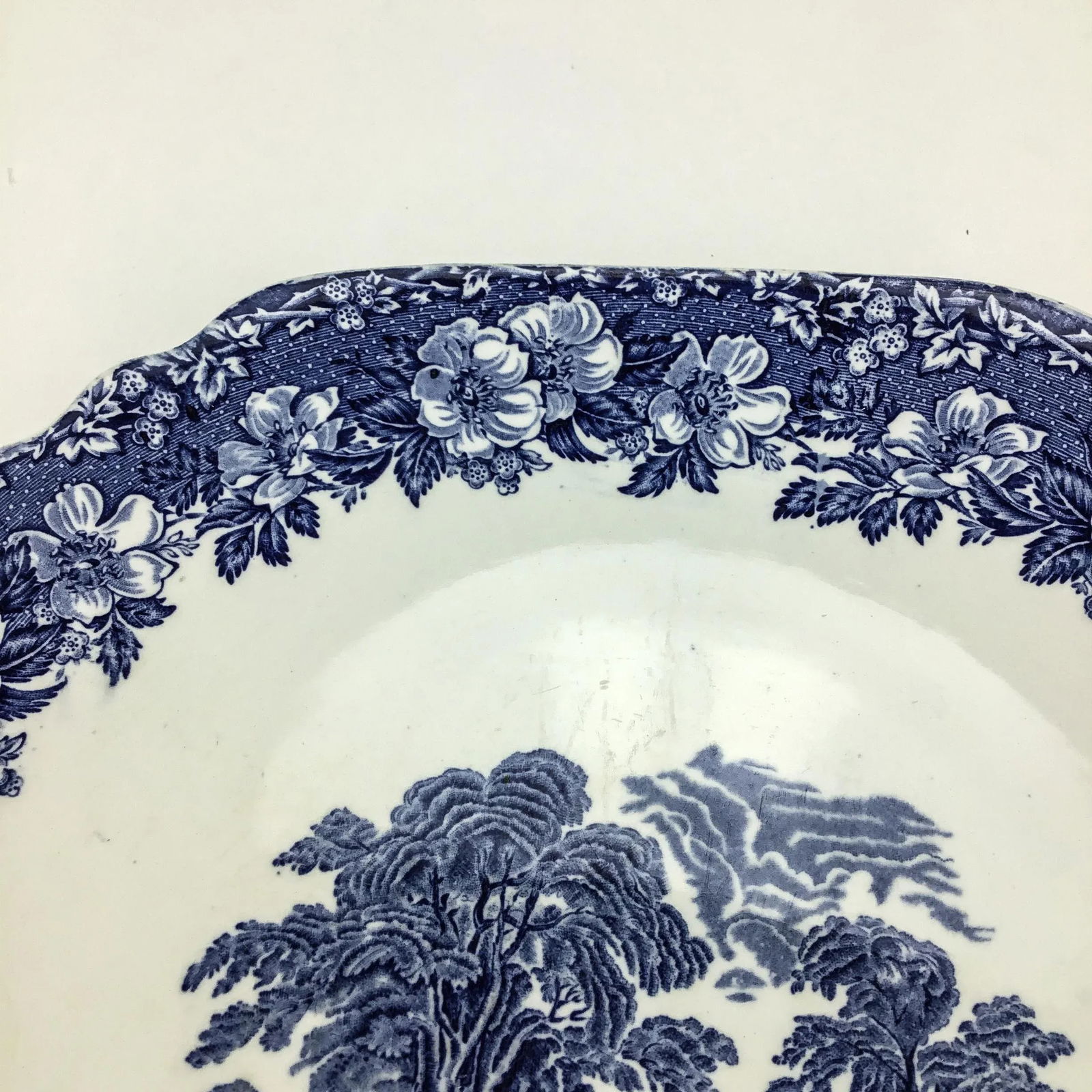 Large Wedgwood Woodland Blue & White Traditional Serving Plate England - 5