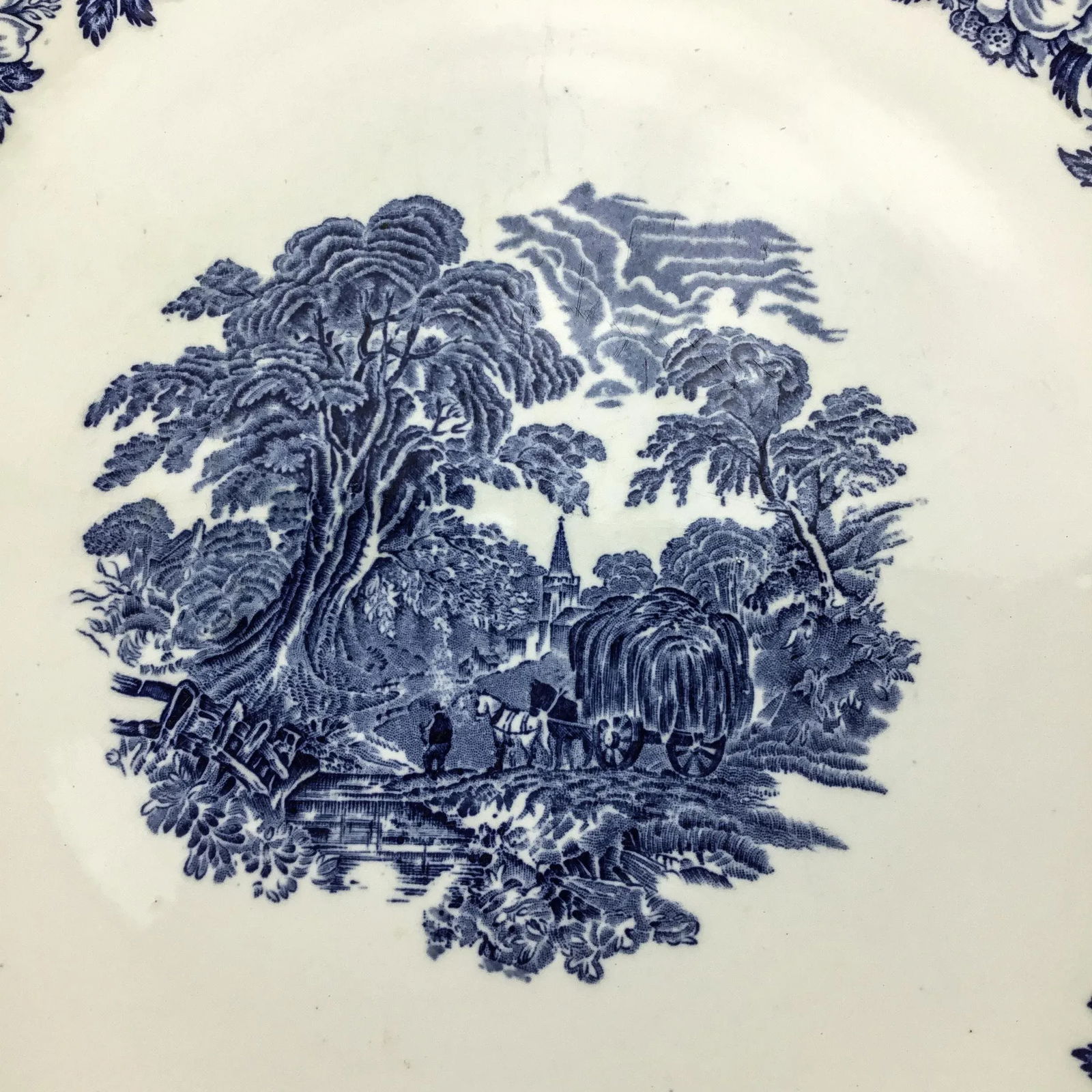 Large Wedgwood Woodland Blue & White Traditional Serving Plate England - 6