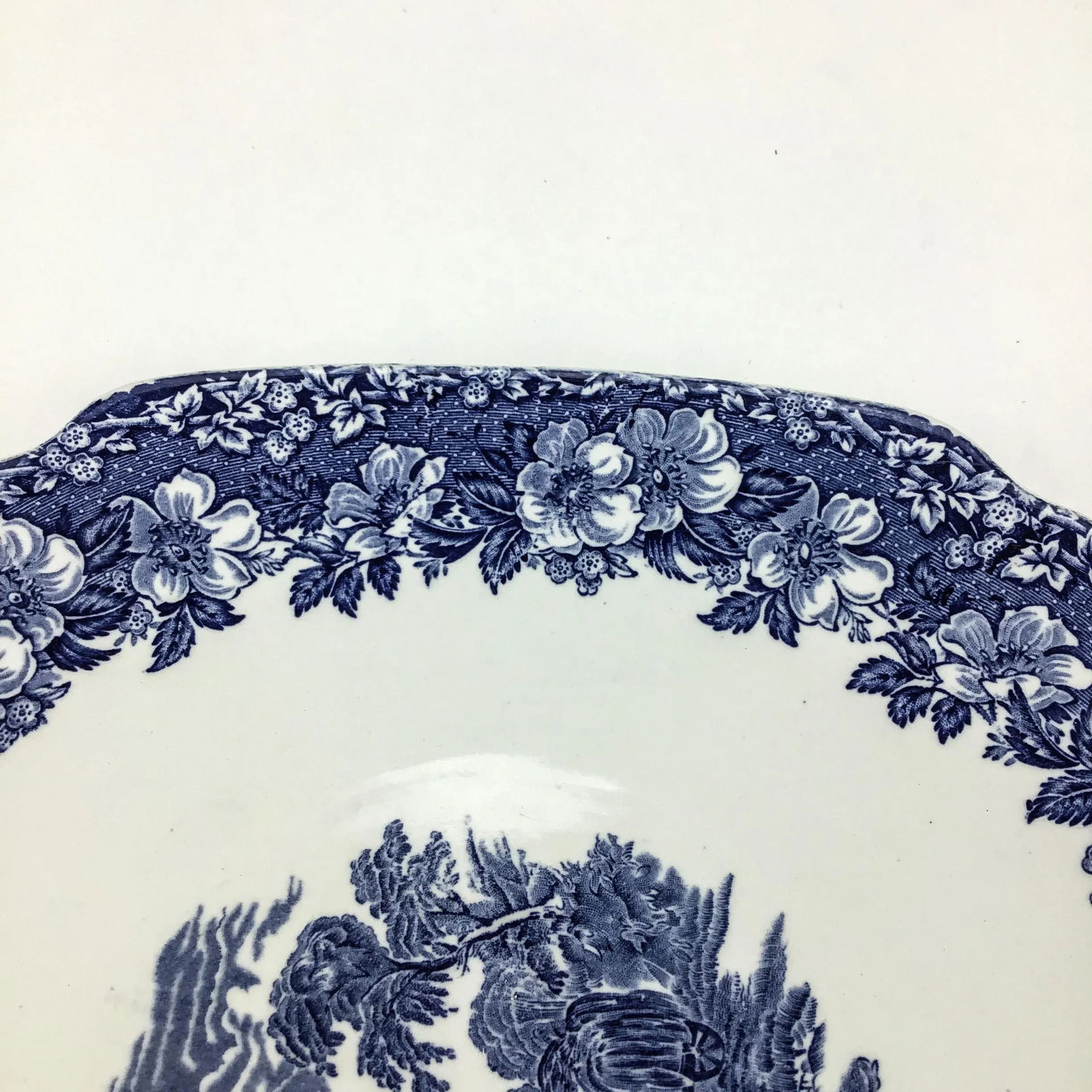 Large Wedgwood Woodland Blue & White Traditional Serving Plate England - 7
