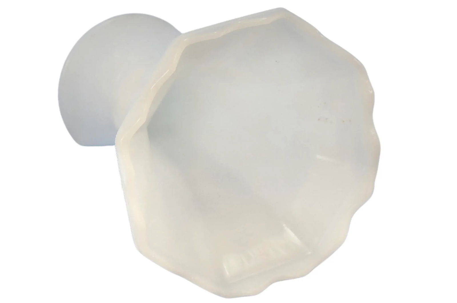 White Milk Glass Grape Motif Trumpet Vase - 5