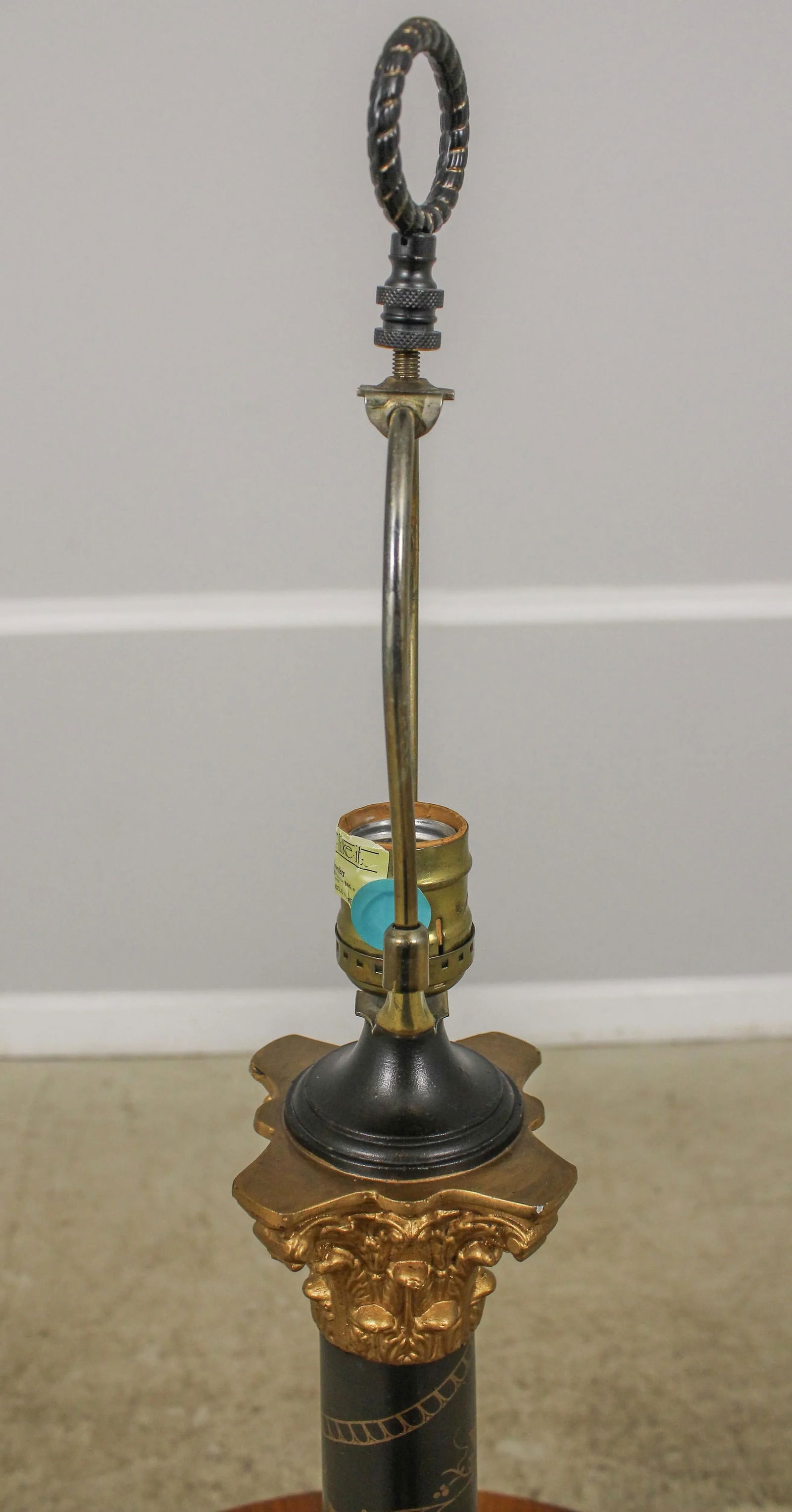 Neoclassical Paint Decorated Column Table Lamp - 3