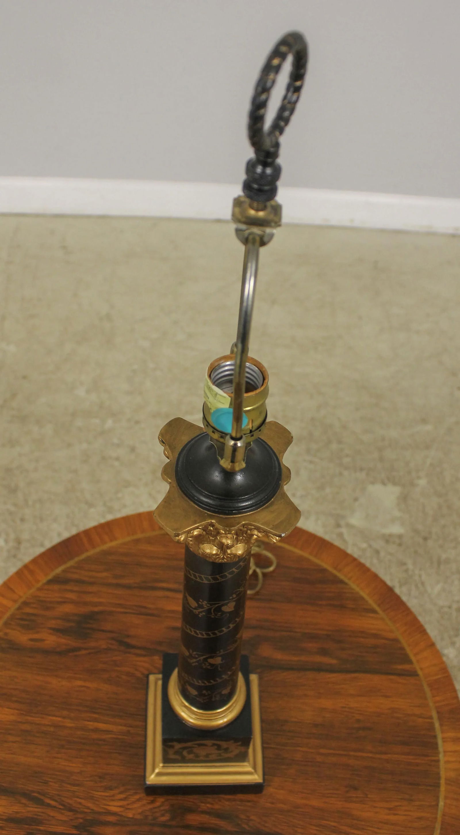 Neoclassical Paint Decorated Column Table Lamp - 9