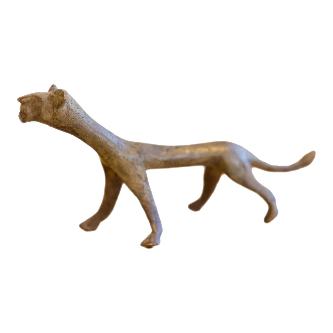 Vintage African Oxidized Cheetah: Vintage handmade African oxidized cheetah. Circa 1960s though possibly older, this piece has such incredible handmade charm and no two are identical. Create a scene of wildlife with many of our vintag