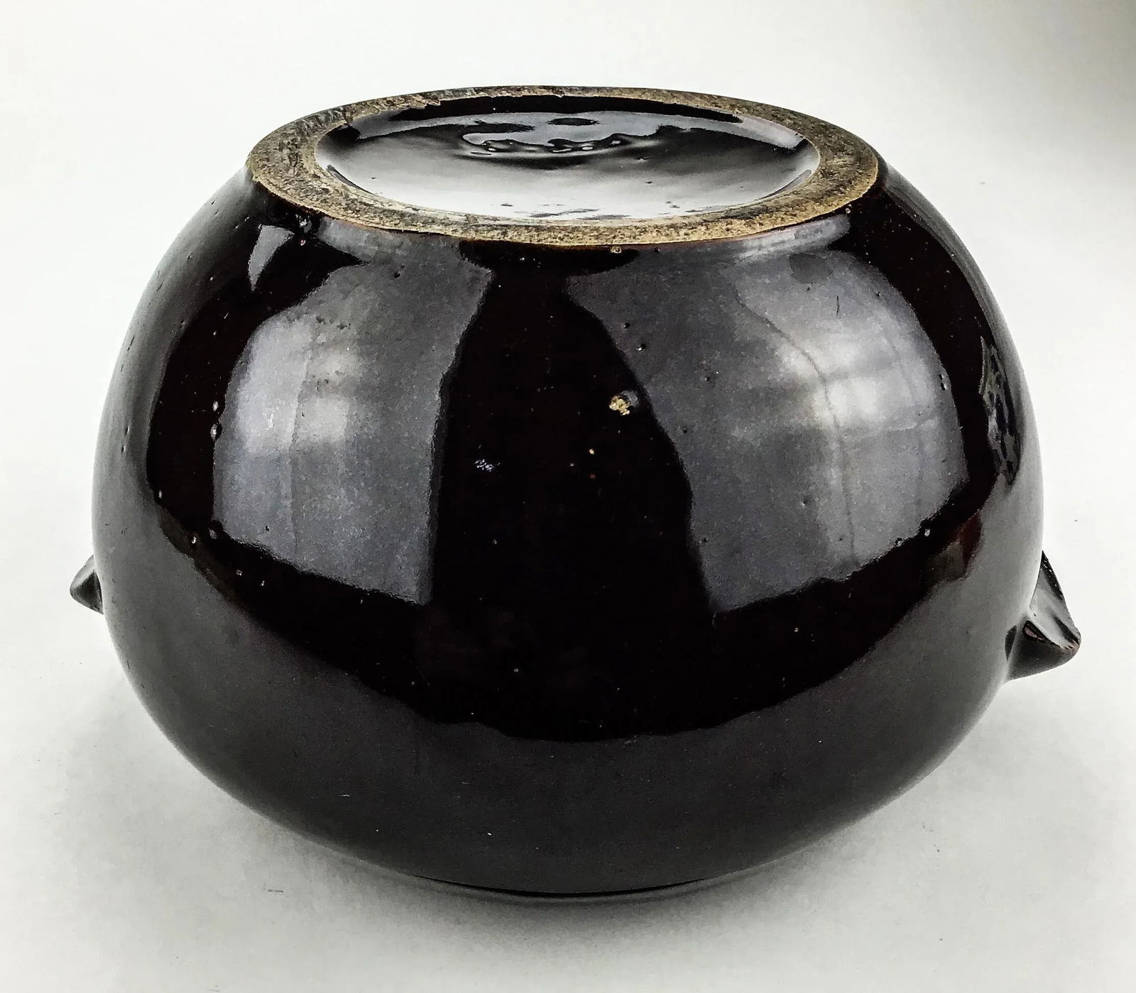Deep Brown Stoneware Glazed Artisan Planter/Beanpot - 8