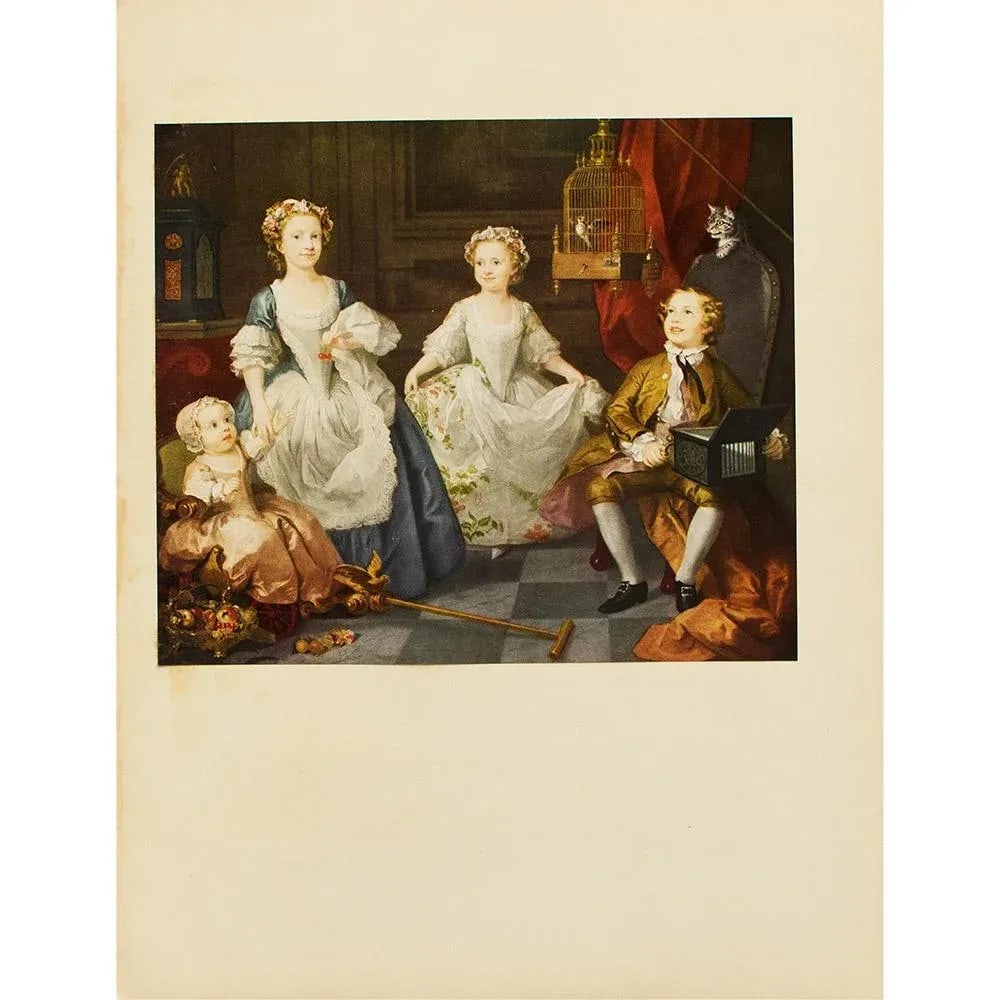 1956 After William Hogarth "The Graham Children", Vintage Full-Color Print - 2