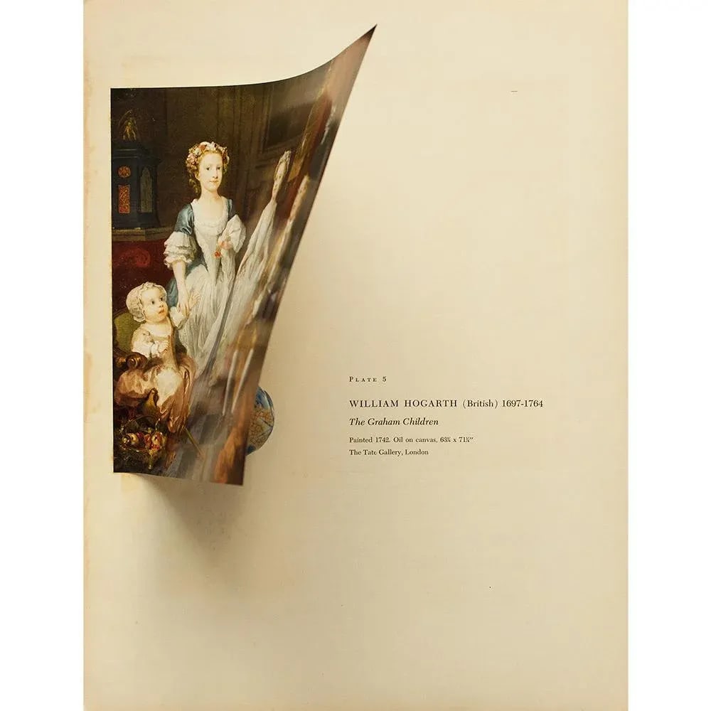 1956 After William Hogarth "The Graham Children", Vintage Full-Color Print - 4