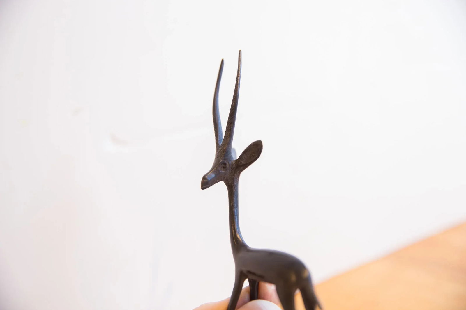 Vintage African Left Facing Gazelle With Dark Patina - 2